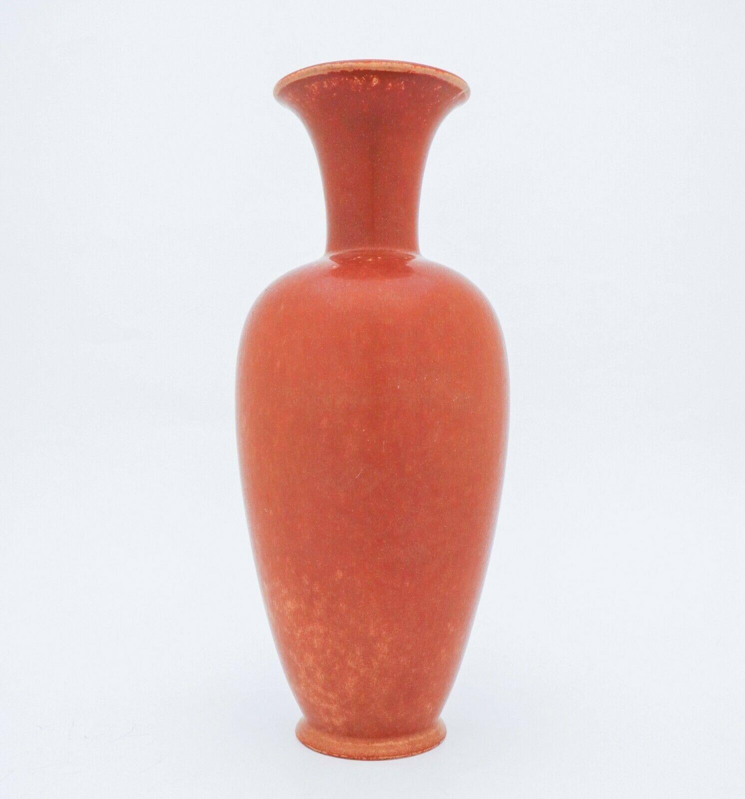 Glazed Large Stoneware Vase, Brown, Gunnar Nylund, Rörstrand, Scandinavian Modern For Sale
