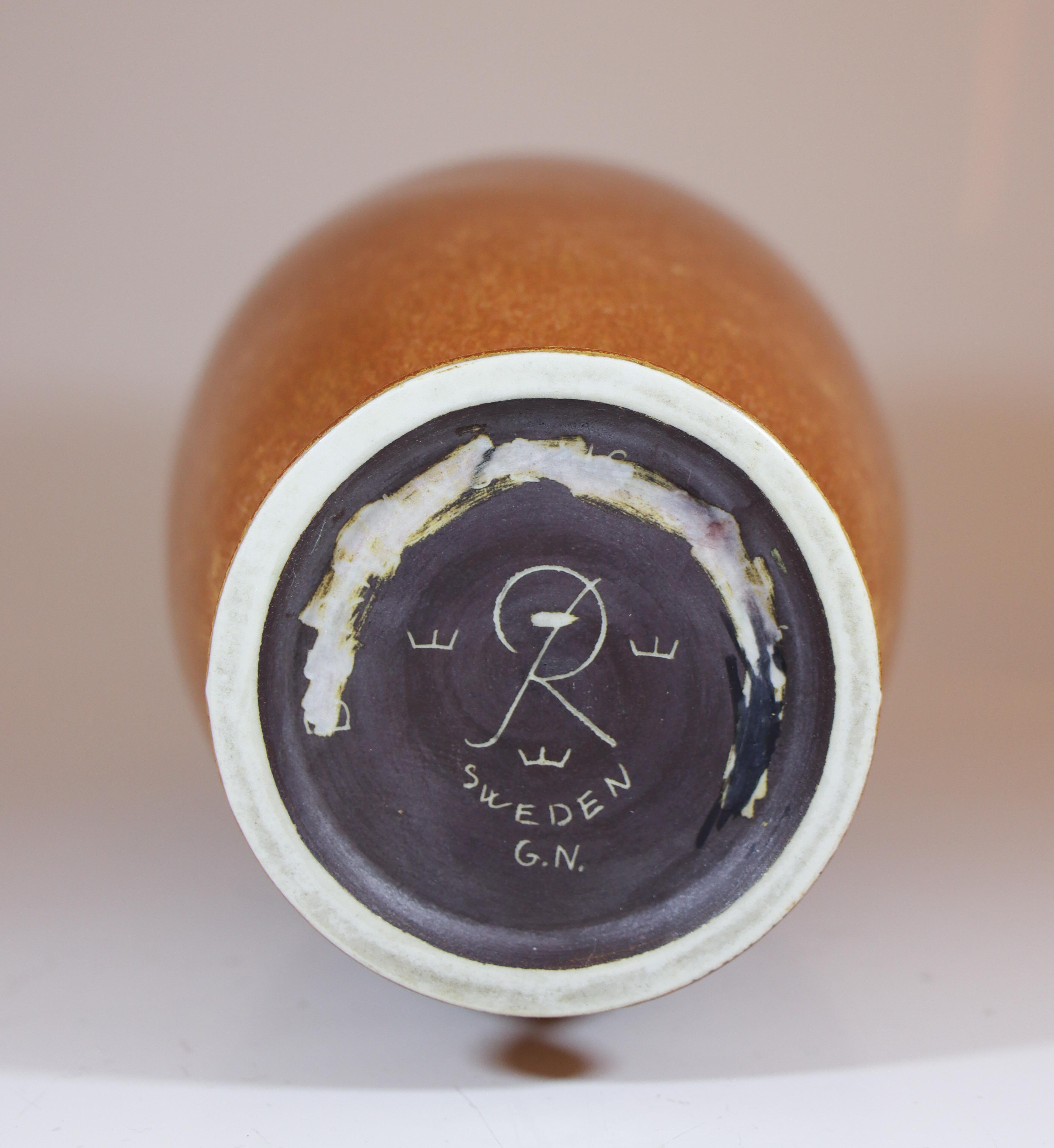 Jarrón grande de gres, marrón, Gunnar Nylund, Rörstrand, escandinavo moderno en venta 1