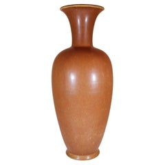 Jarrón grande de gres, marrón, Gunnar Nylund, Rörstrand, escandinavo moderno