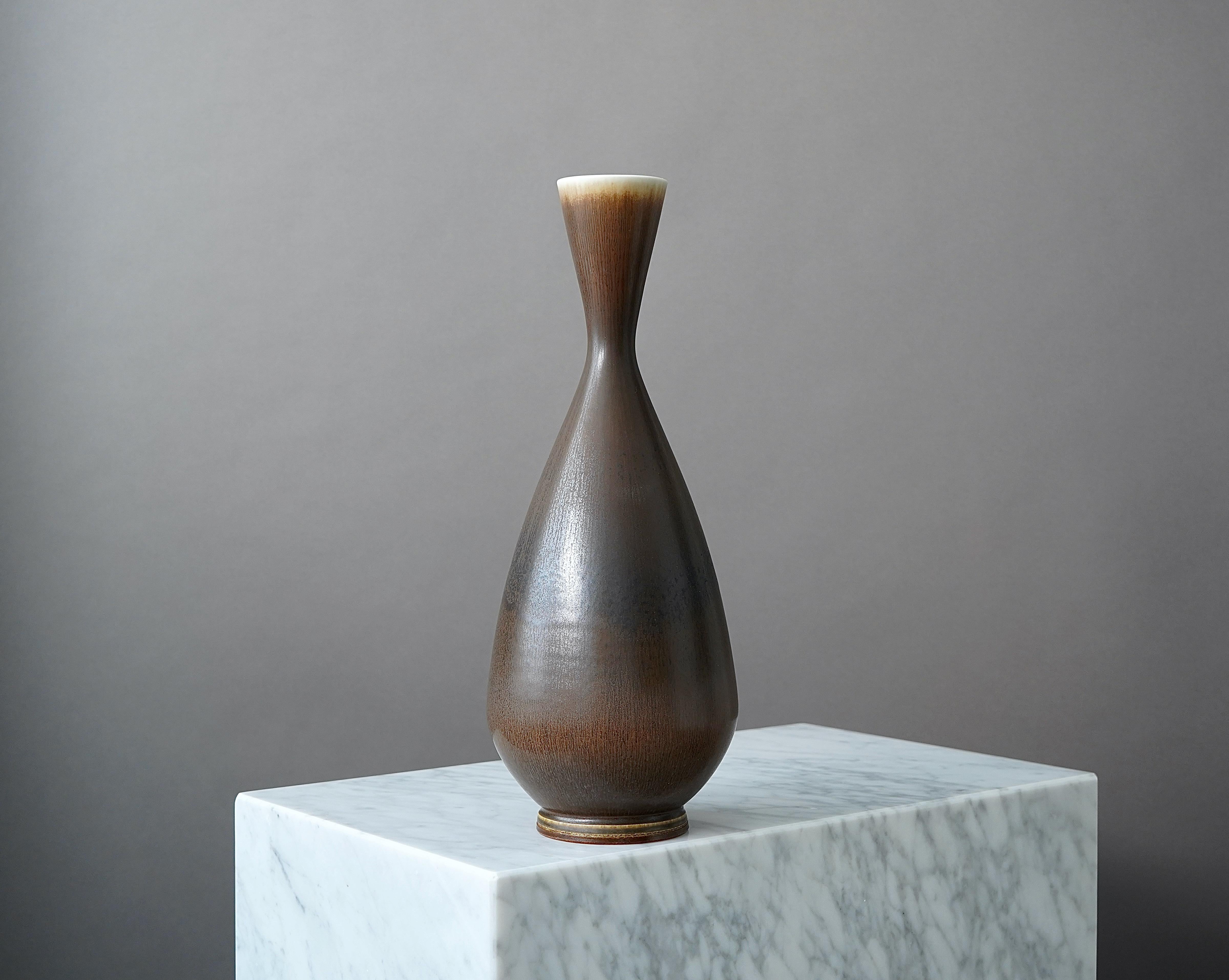 Ceramic Large Stoneware Vase by Berndt Friberg for Gustavsberg Studio, Sweden, 1963 For Sale