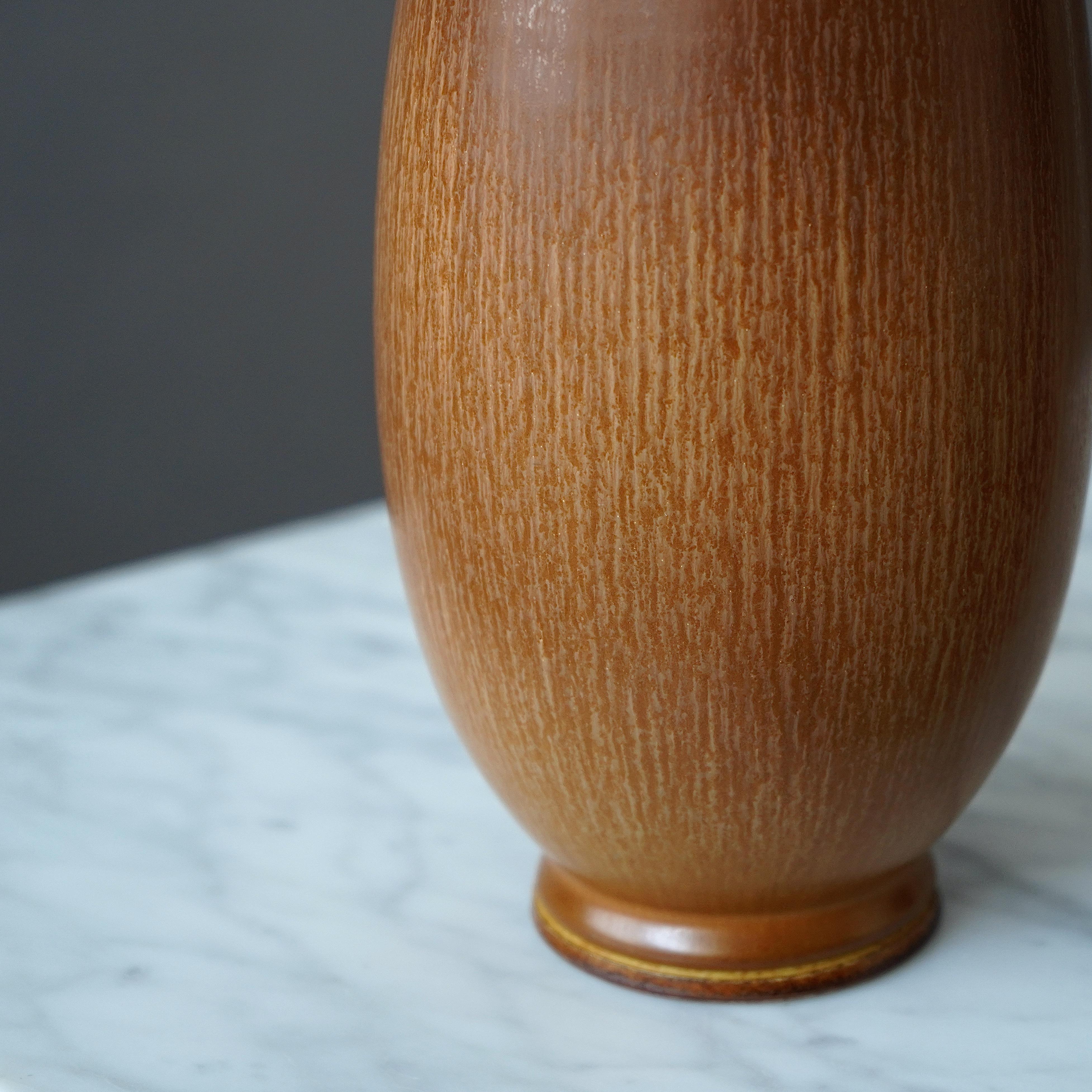 Glazed Large Stoneware Vase by Berndt Friberg for Gustavsberg Studio, Sweden, 1964 For Sale