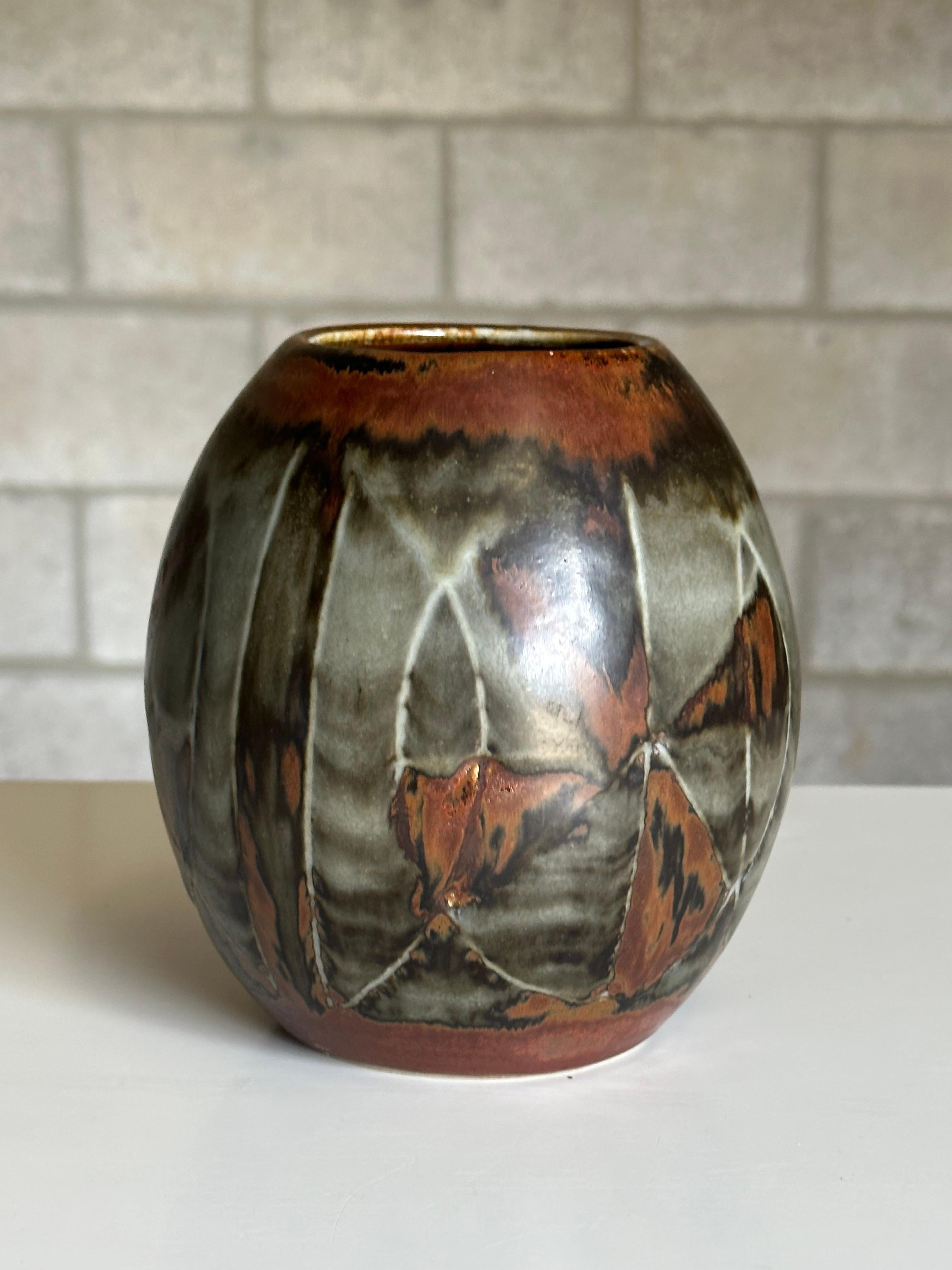 Mid-Century Modern Grand vase en grès de Carl-Harry Stålhane pour Rörstrand en vente