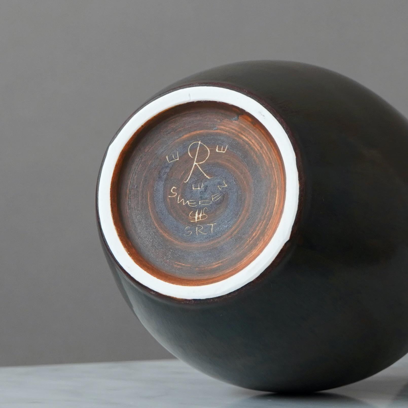 Grande vaso in gres di Carl-Harry Stalhane, Rorstrand, Svezia, anni '50 In condizioni buone in vendita a Malmö, SE