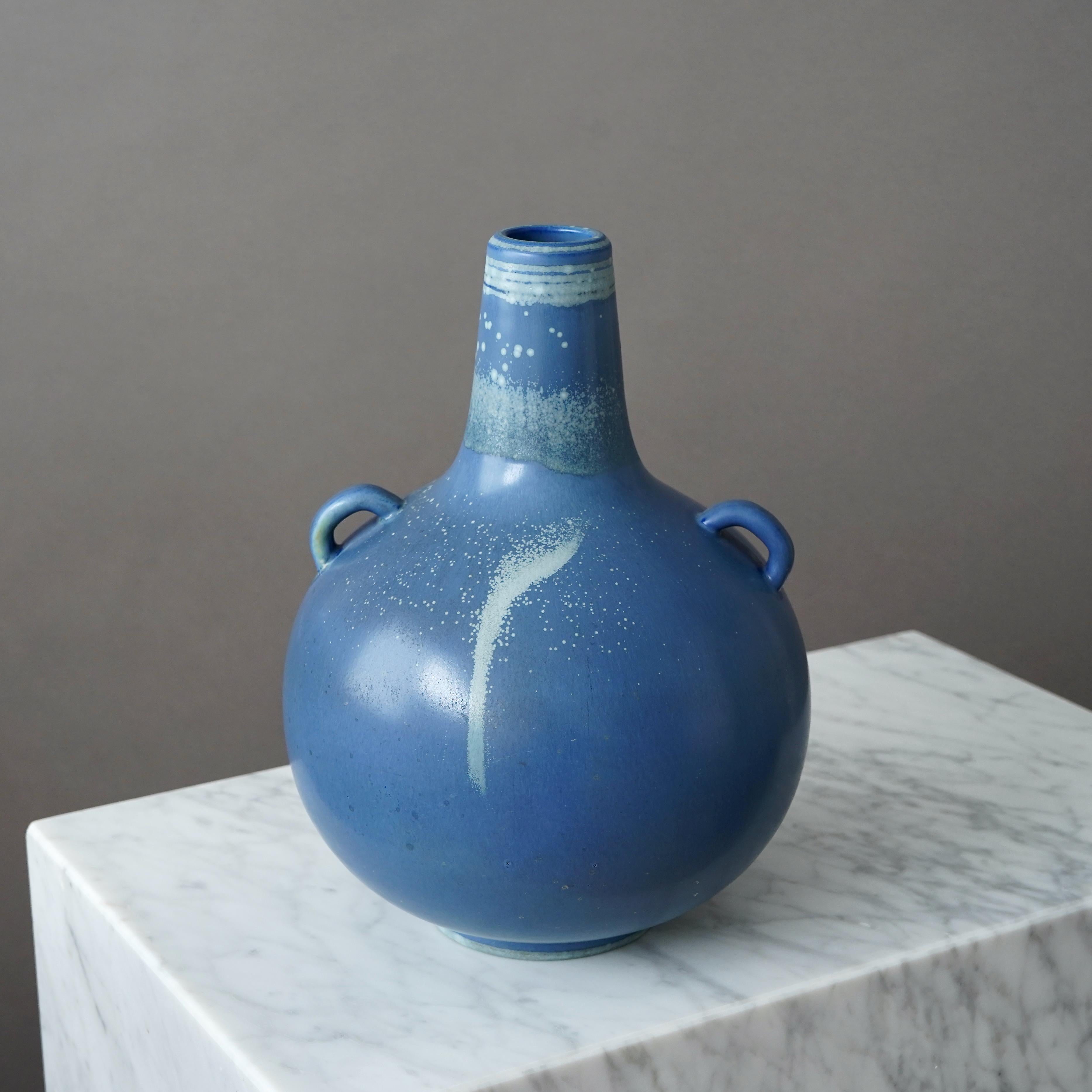 Scandinavo moderno Grande vaso in gres di Gunnar Nylund per Rorstrand, Svezia, anni '40 in vendita