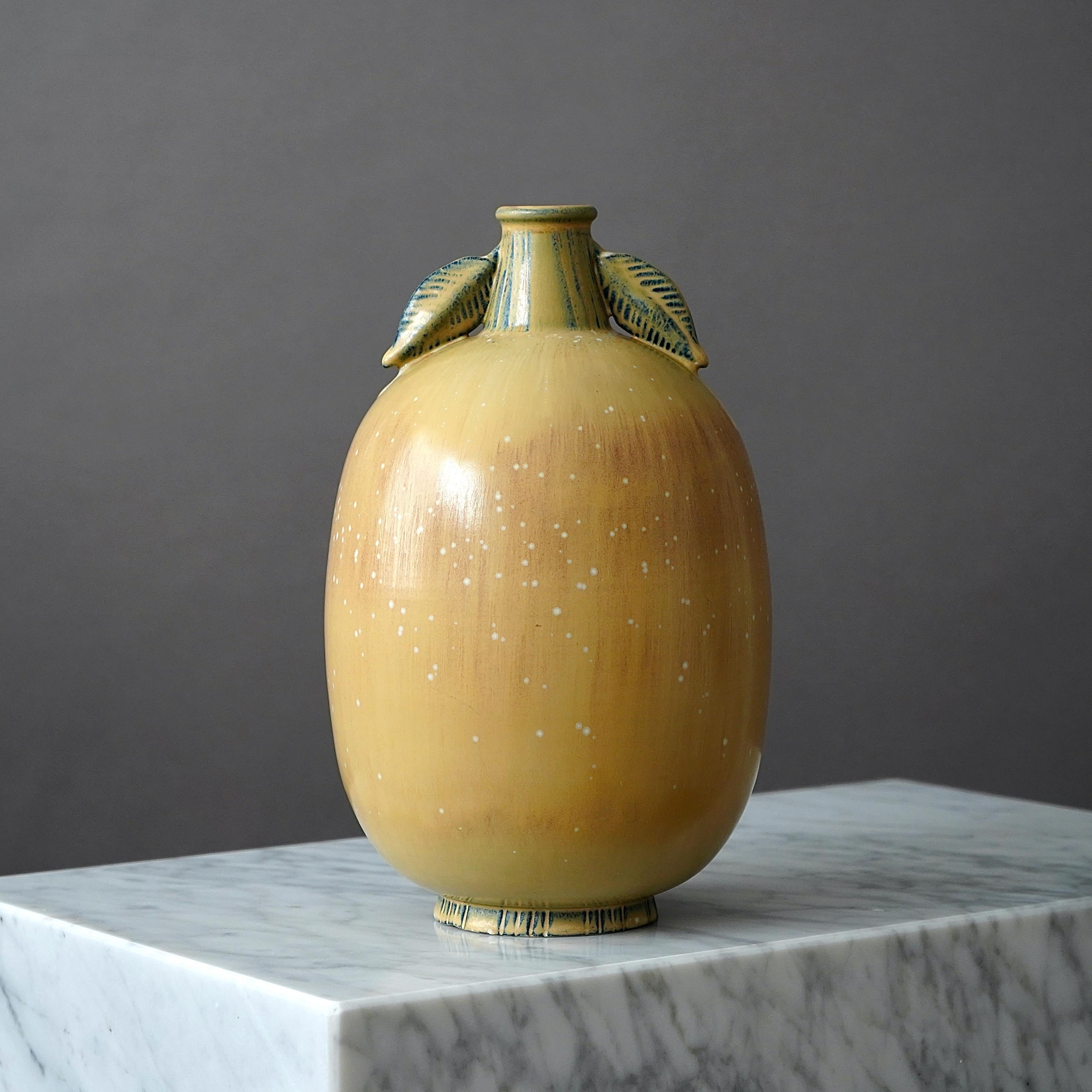 Swedish Large Stoneware Vase by Gunnar Nylund for Rorstrand, Sweden, 1940s For Sale