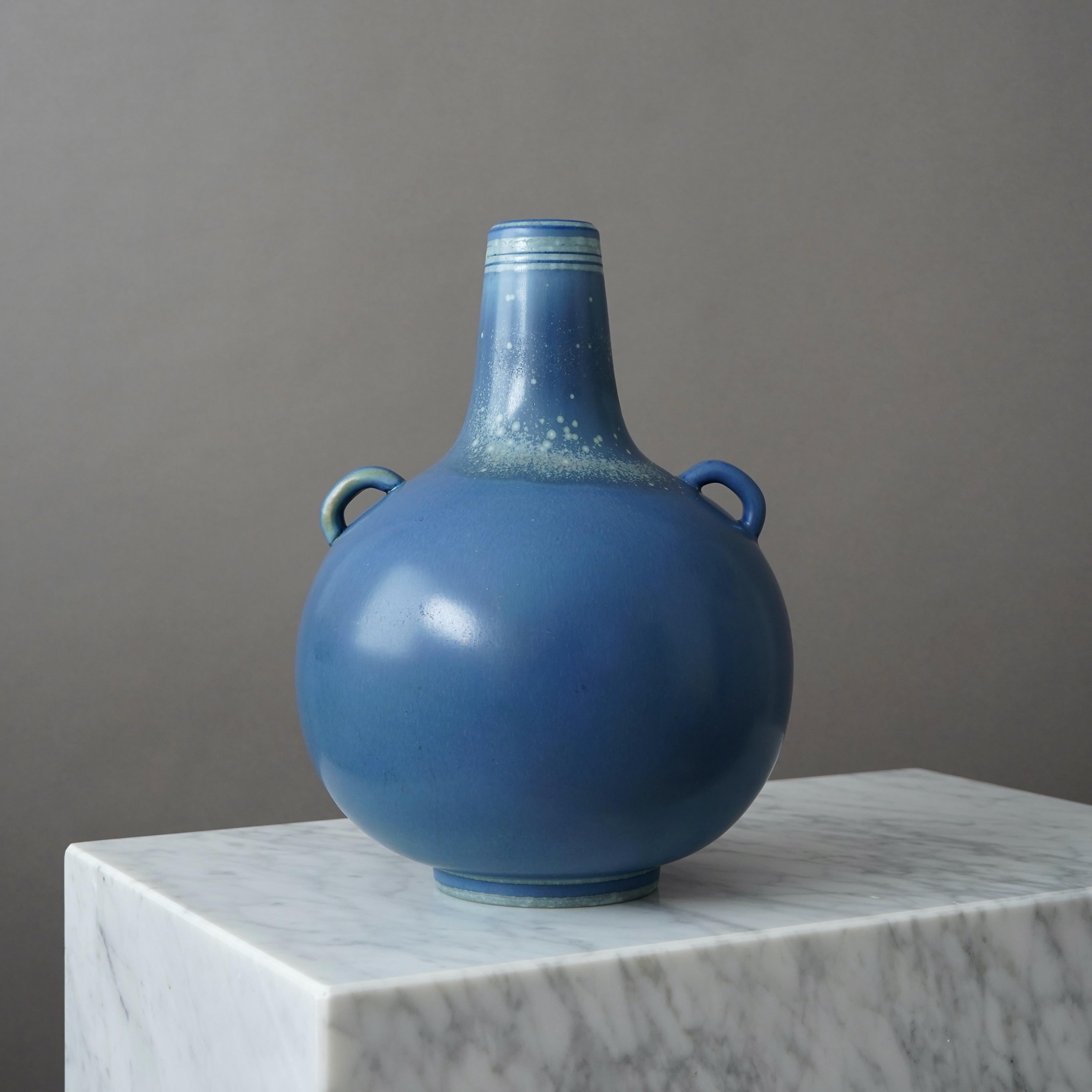 Smaltato Grande vaso in gres di Gunnar Nylund per Rorstrand, Svezia, anni '40 in vendita