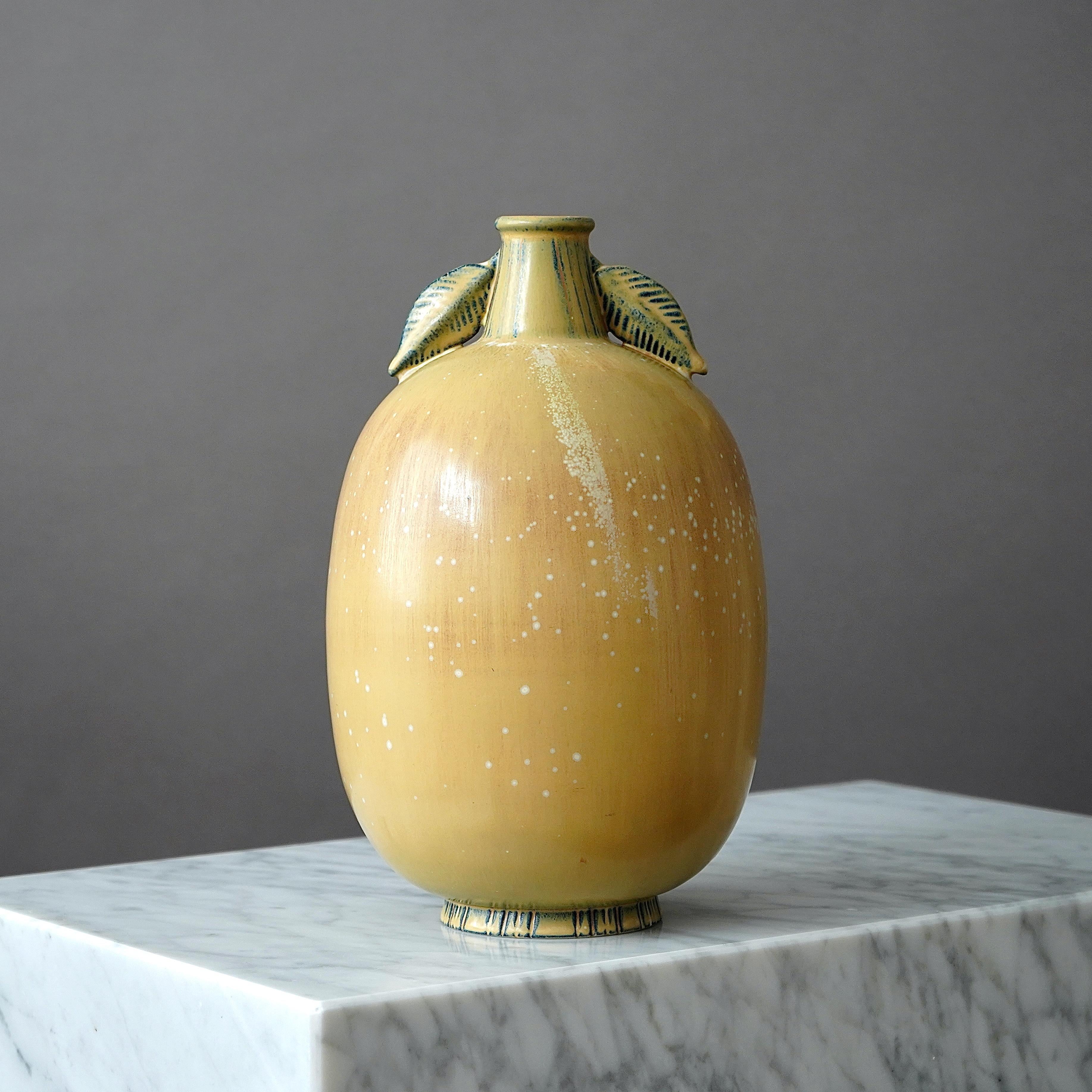 Large Stoneware Vase by Gunnar Nylund for Rorstrand, Sweden, 1940s In Good Condition For Sale In Malmö, SE