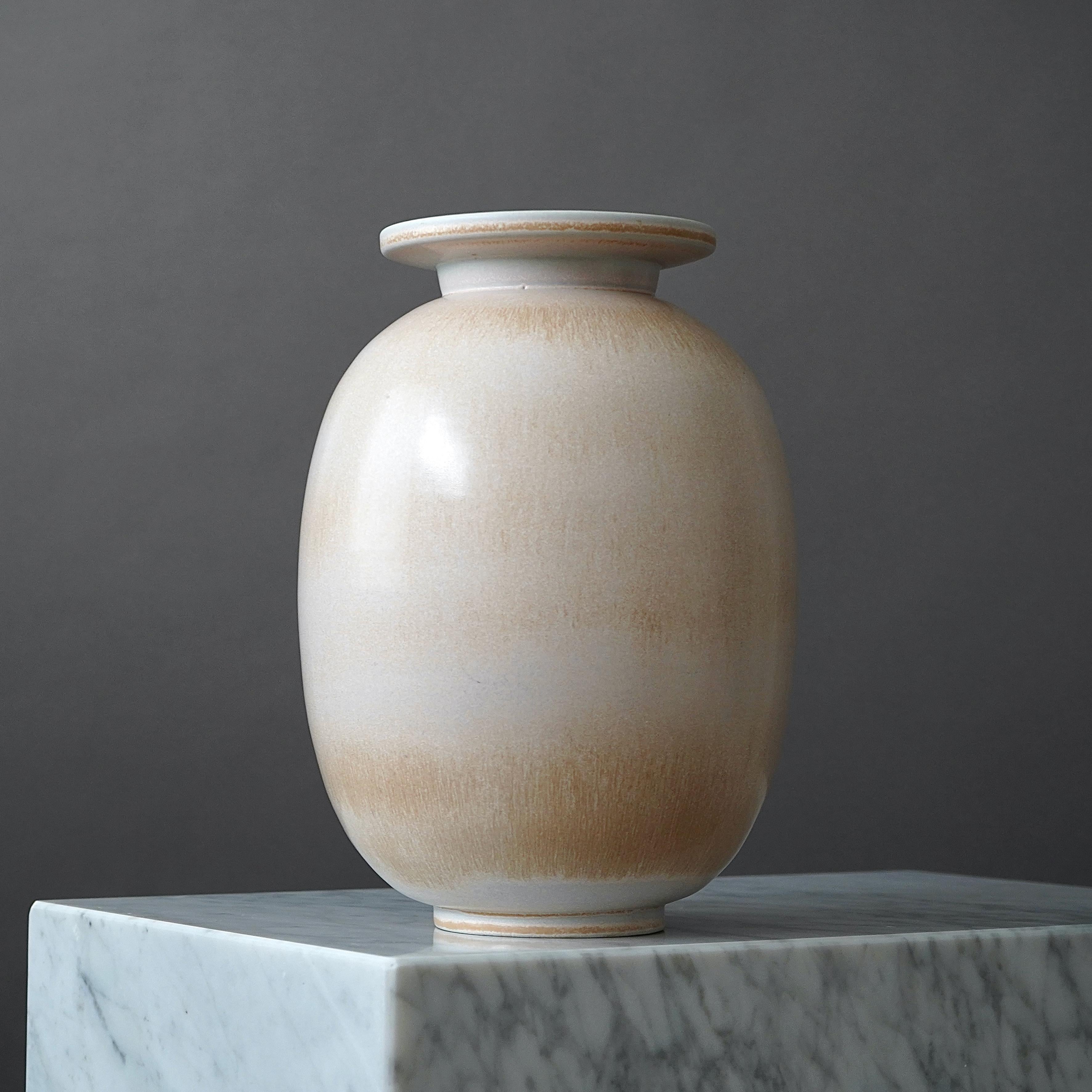 Large Stoneware Vase by Gunnar Nylund for Rorstrand, Sweden, 1940s In Fair Condition In Malmö, SE