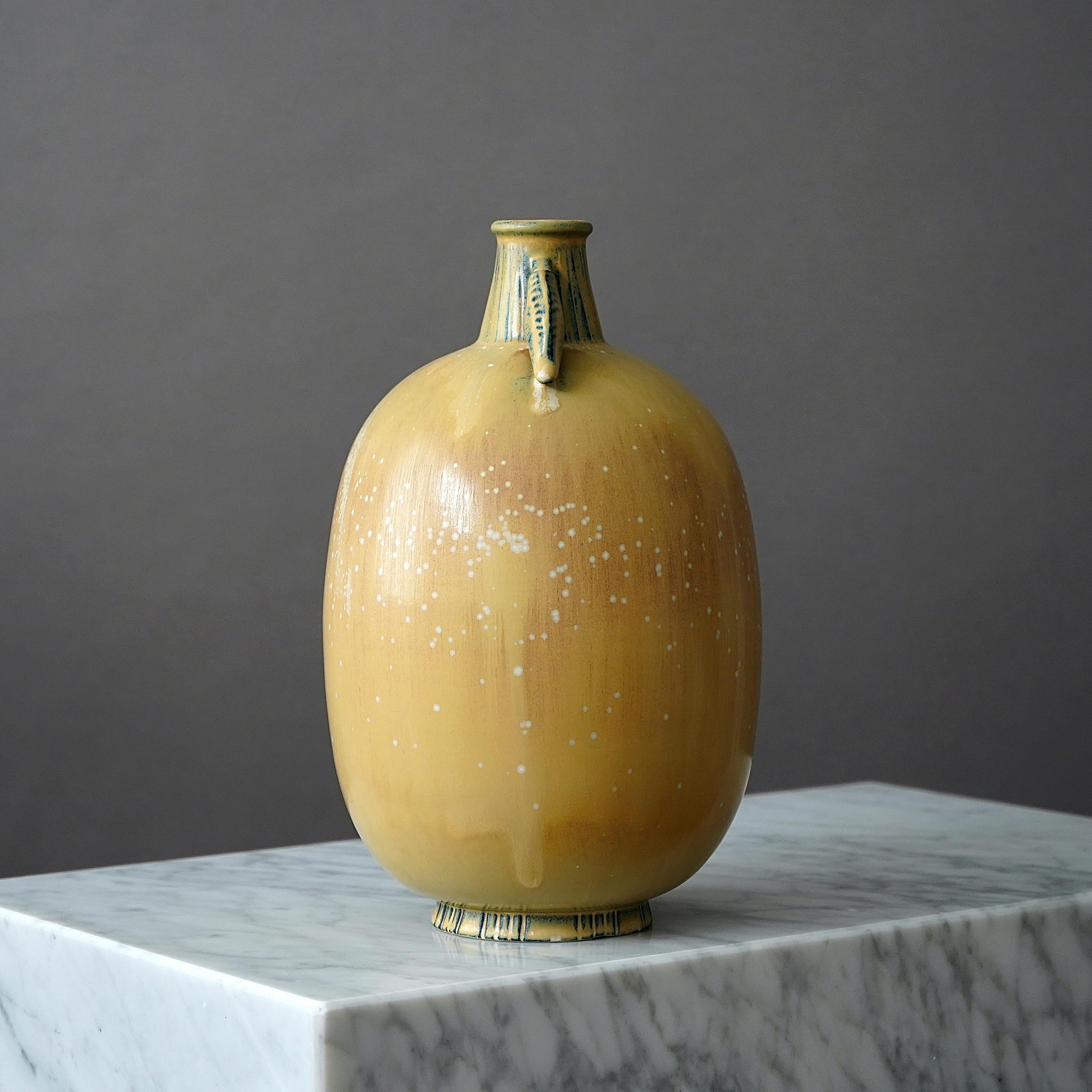 20th Century Large Stoneware Vase by Gunnar Nylund for Rorstrand, Sweden, 1940s For Sale