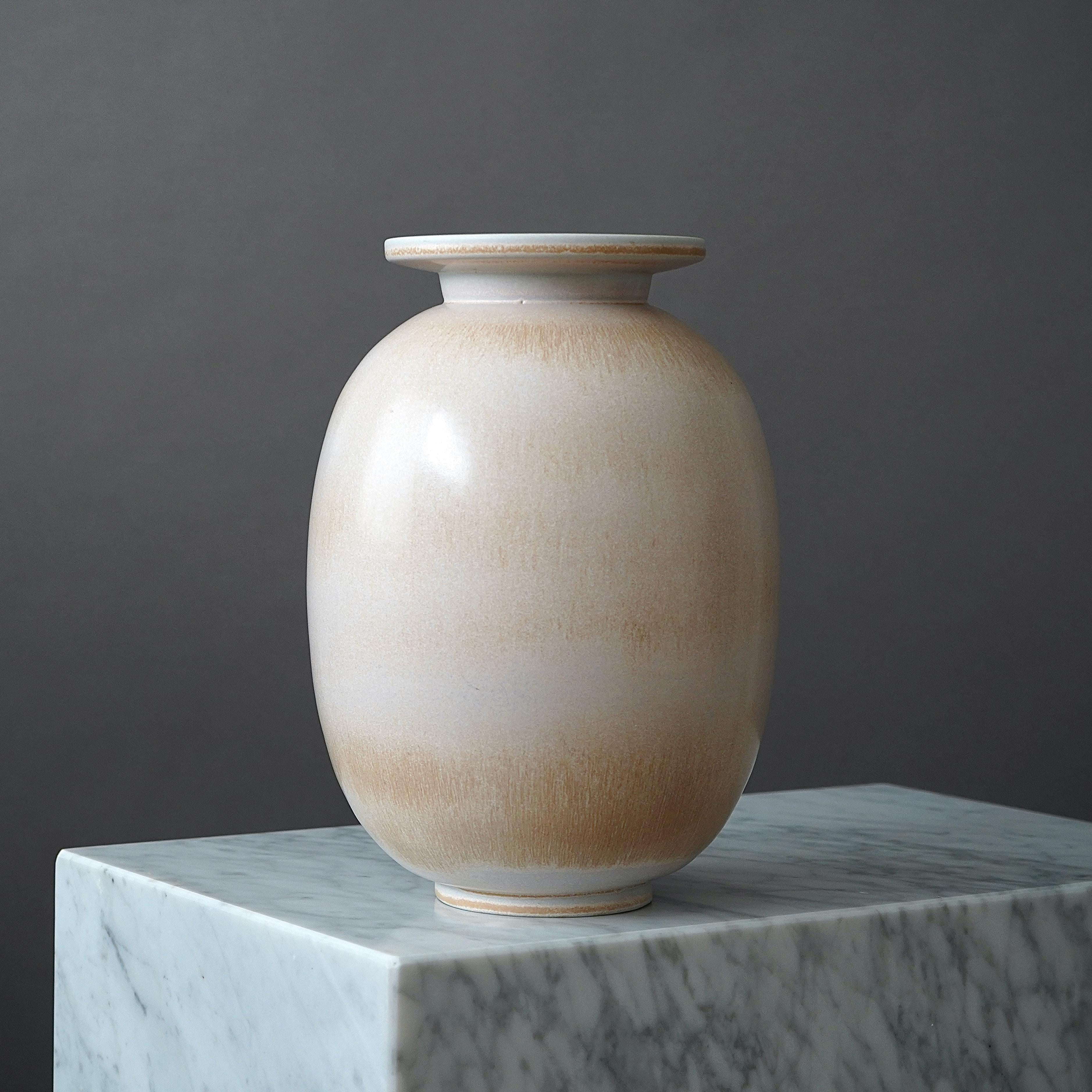 20th Century Large Stoneware Vase by Gunnar Nylund for Rorstrand, Sweden, 1940s