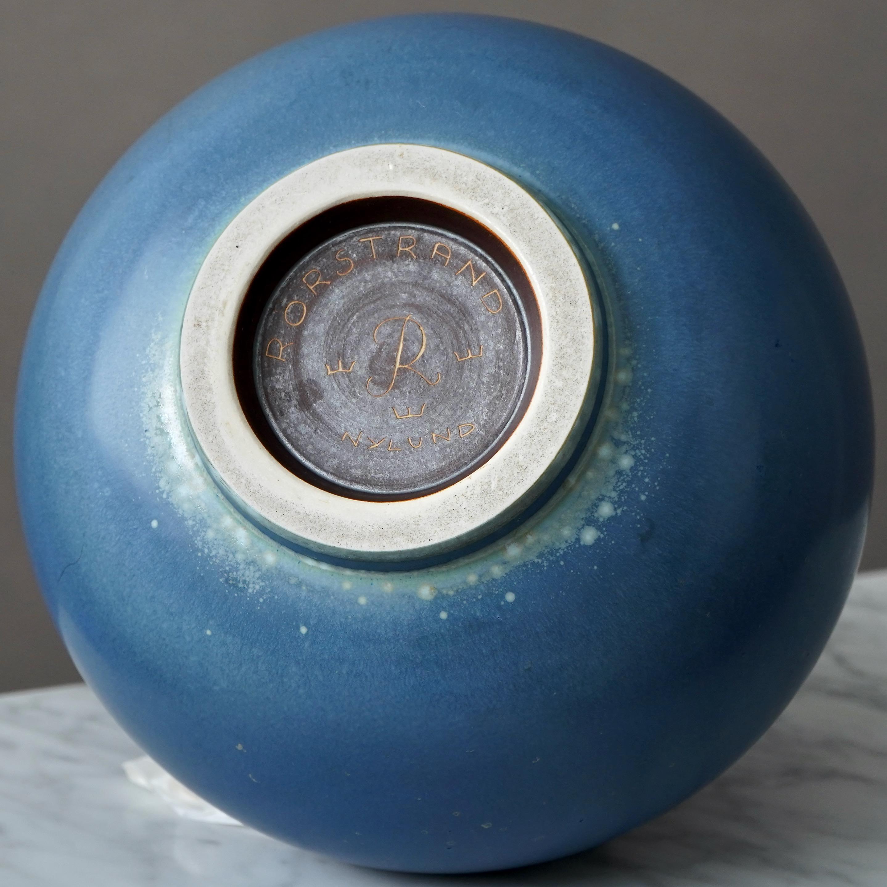 XX secolo Grande vaso in gres di Gunnar Nylund per Rorstrand, Svezia, anni '40 in vendita