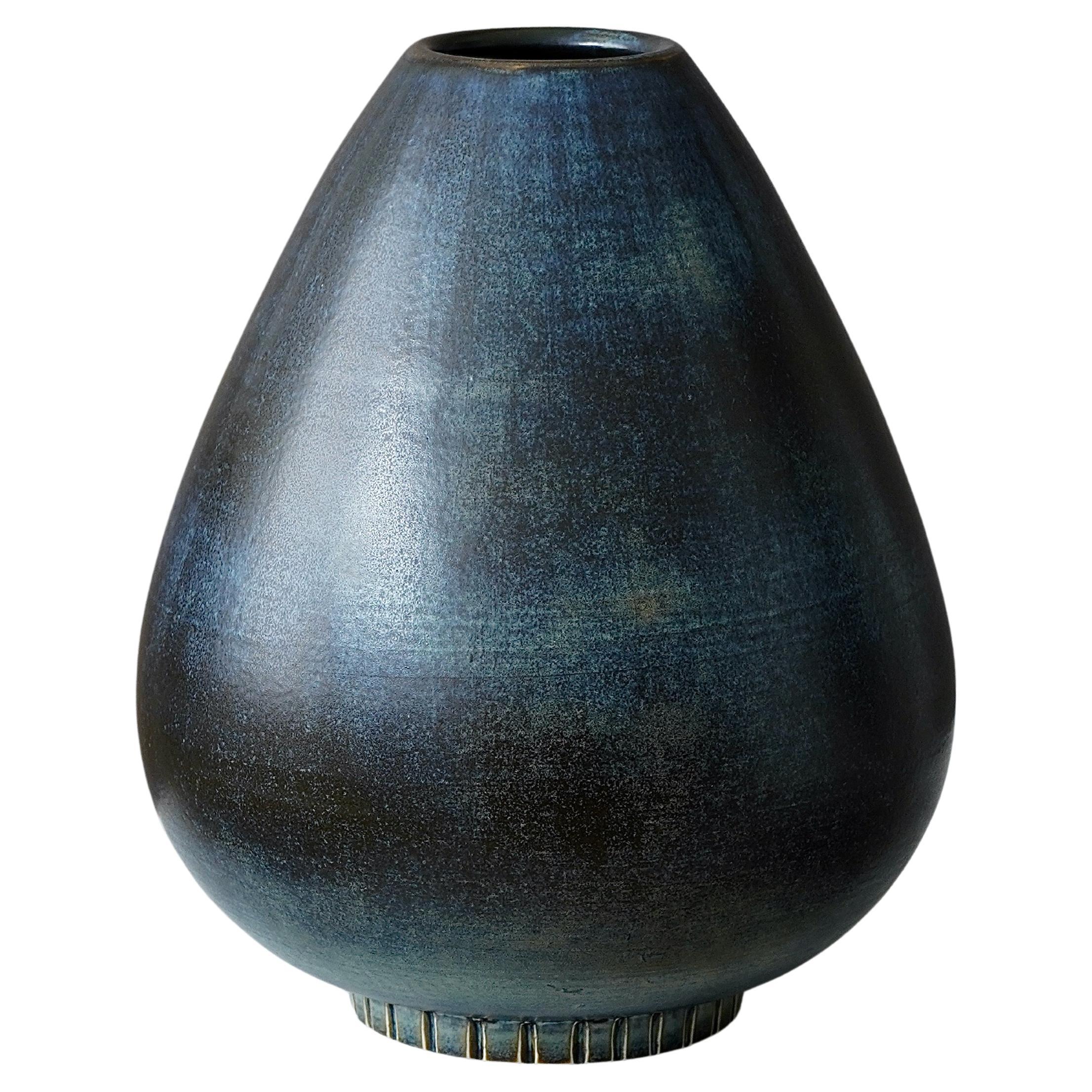 Large Stoneware Vase by Gunnar Nylund for Rorstrand, Sweden, 1940s For Sale