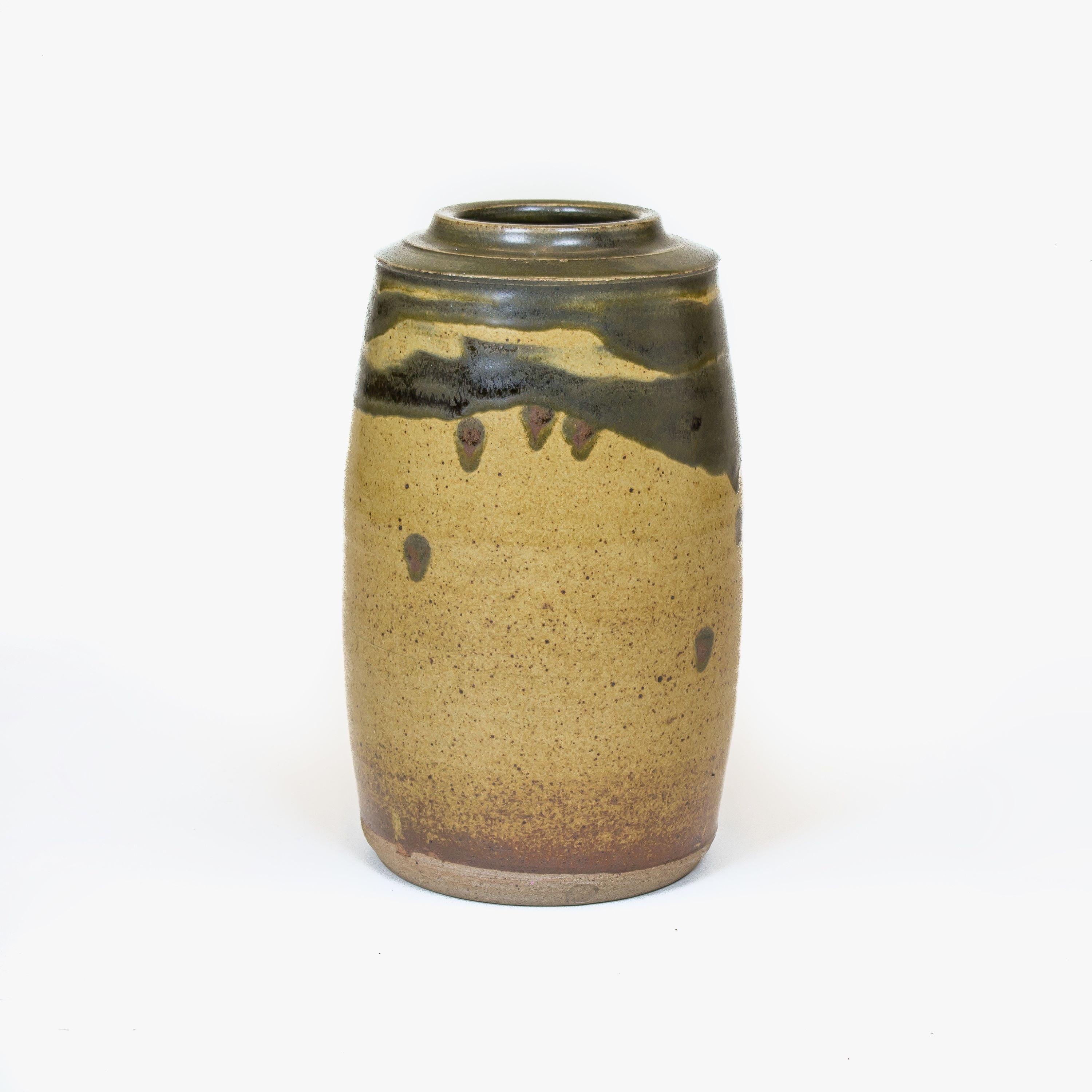 Organic Modern Large Stoneware Vase by Michael Casson, '1925-2003' For Sale