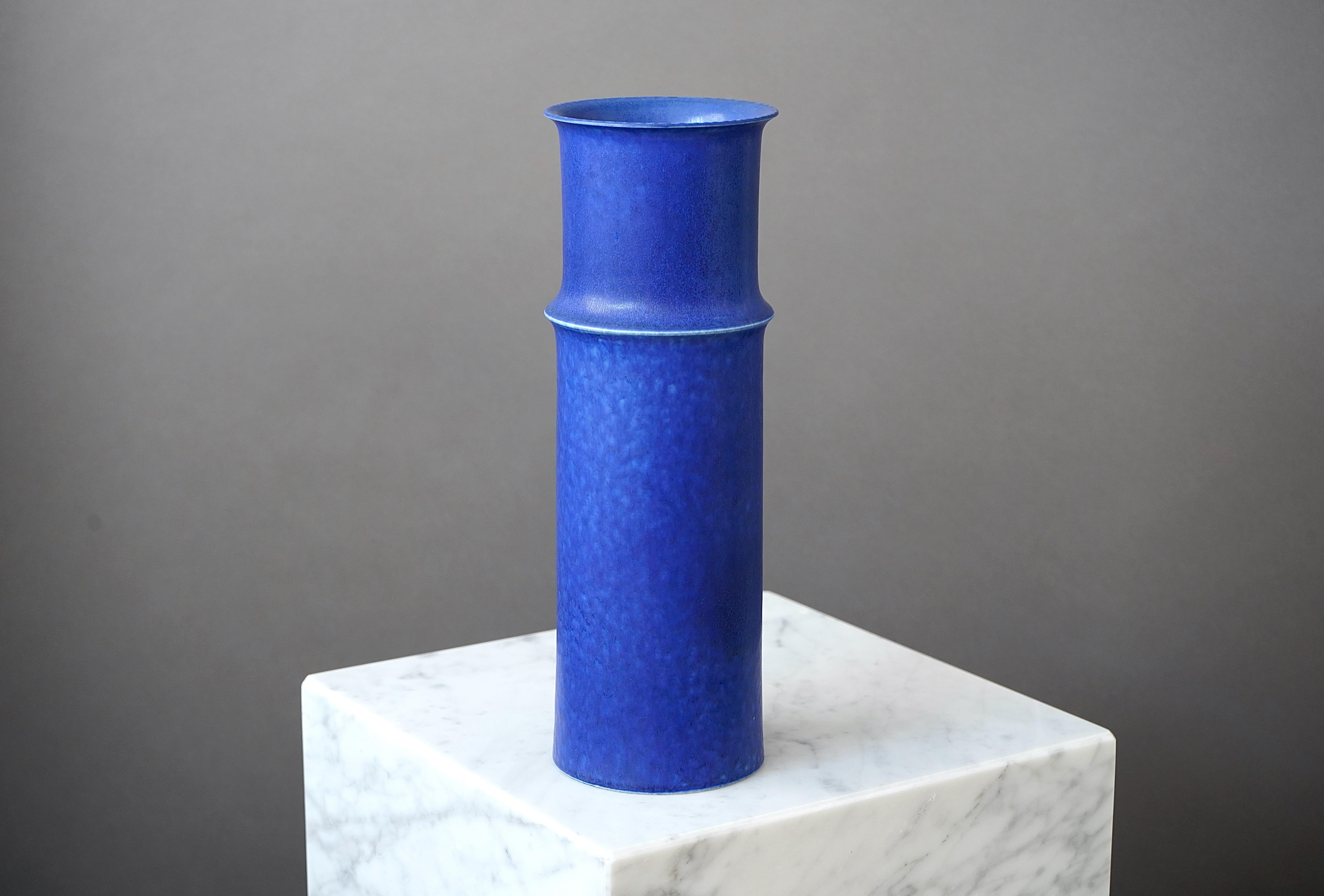 Scandinavian Modern Large Stoneware Vase by Stig Lindberg for Gustavsberg Studio, Sweden, 1950s For Sale
