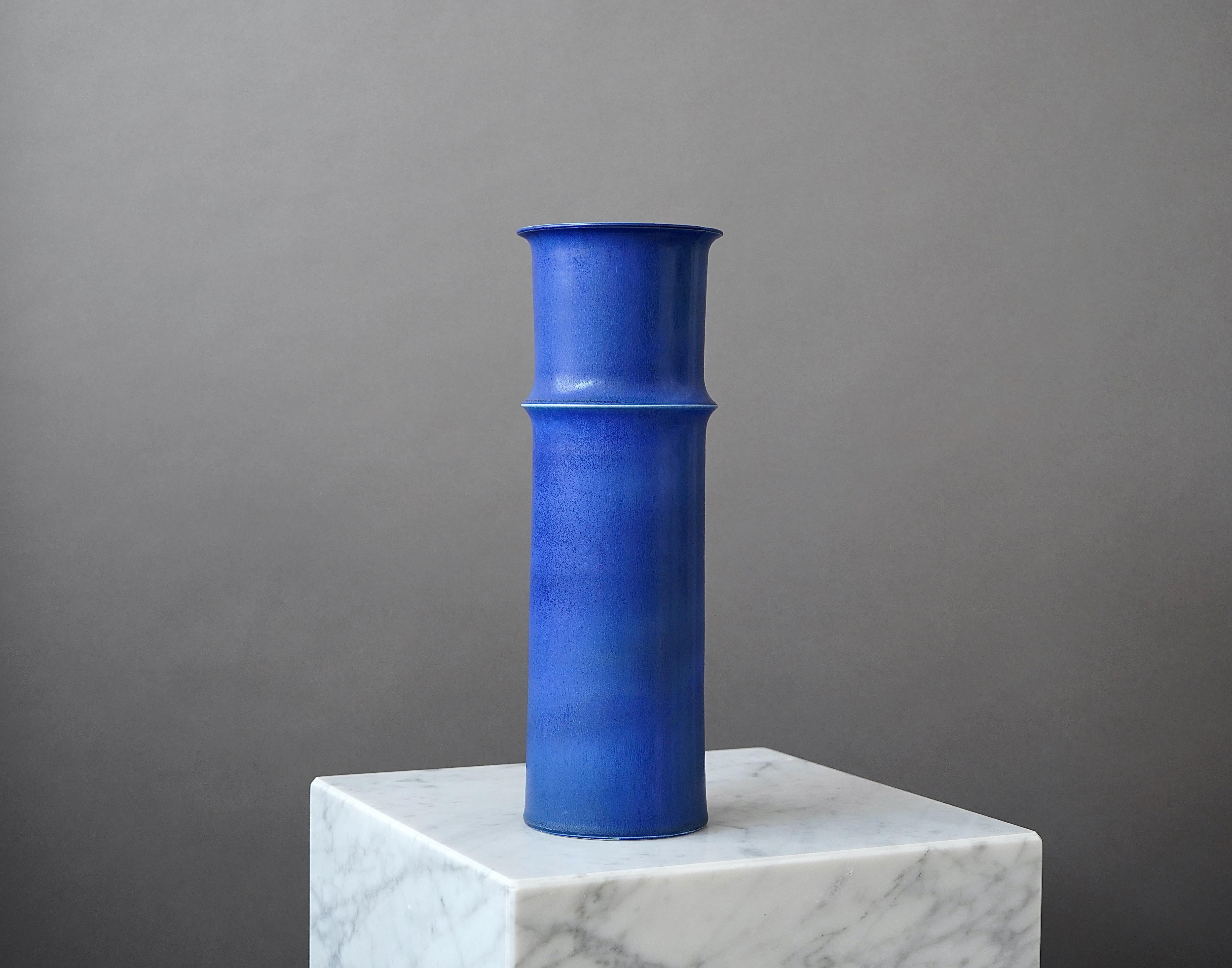 Scandinavian Modern Large Stoneware Vase by Stig Lindberg for Gustavsberg Studio, Sweden, 1950s For Sale