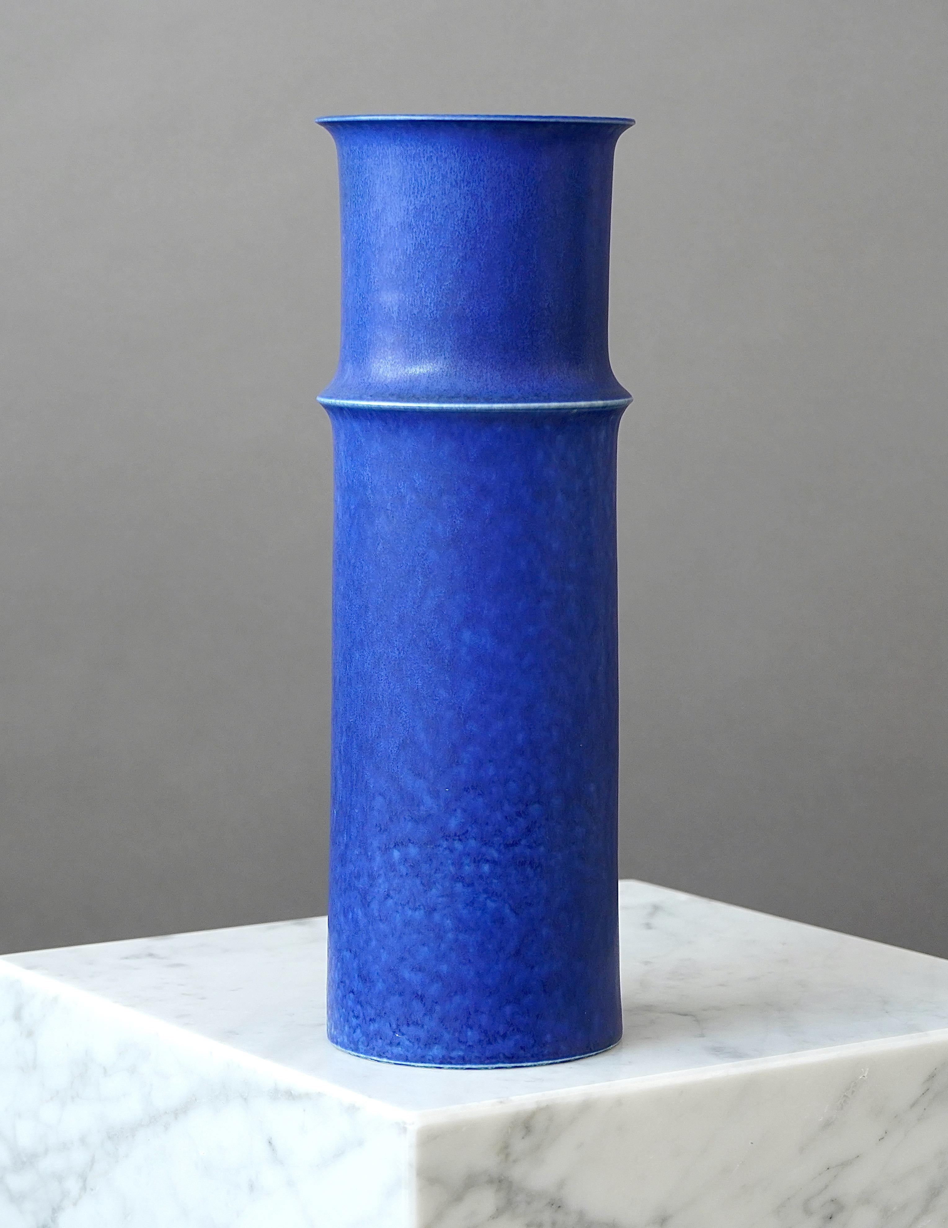 Ceramic Large Stoneware Vase by Stig Lindberg for Gustavsberg Studio, Sweden, 1950s For Sale