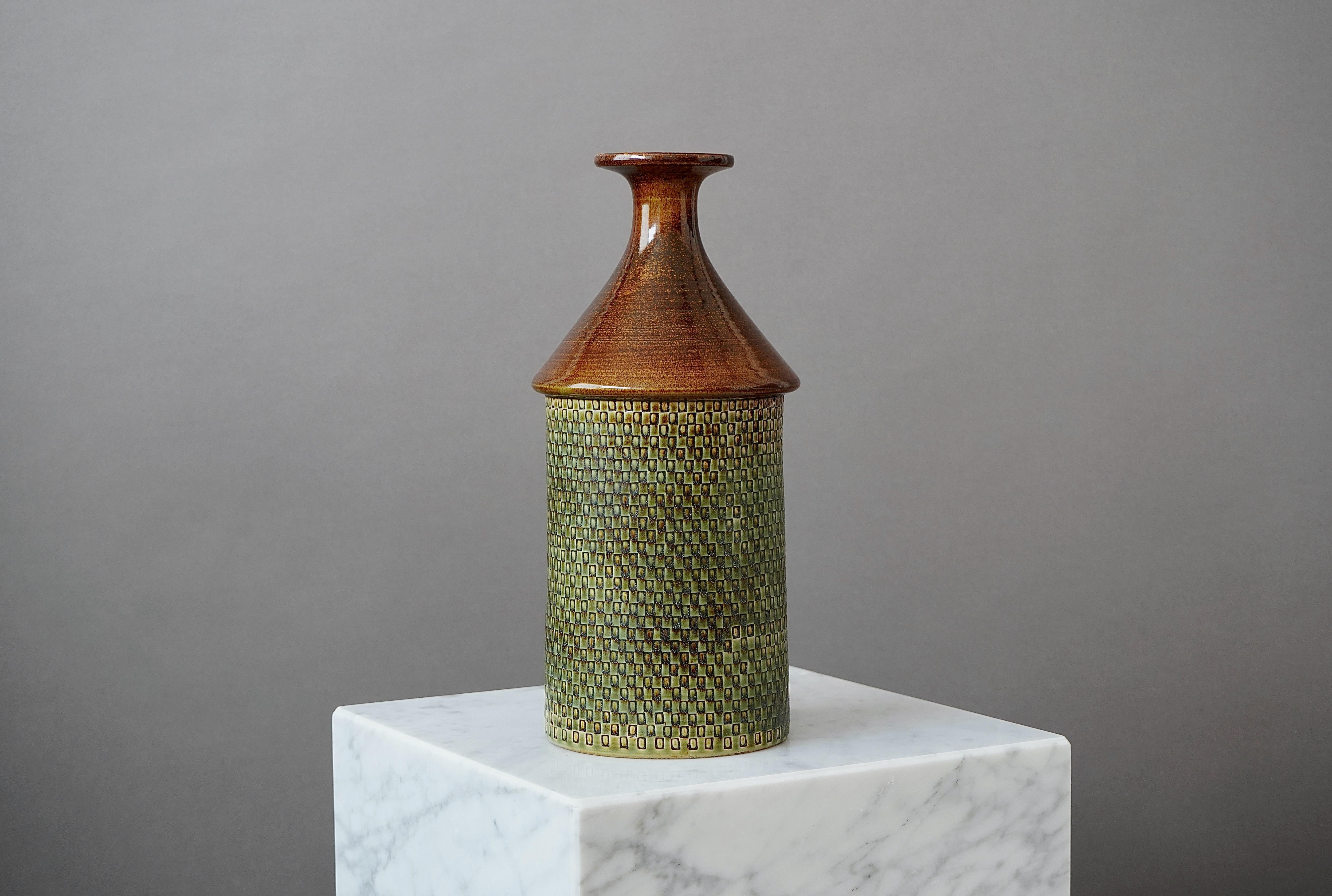 20th Century Large Stoneware Vase by Stig Lindberg for Gustavsberg Studio, Sweden, 1964 For Sale