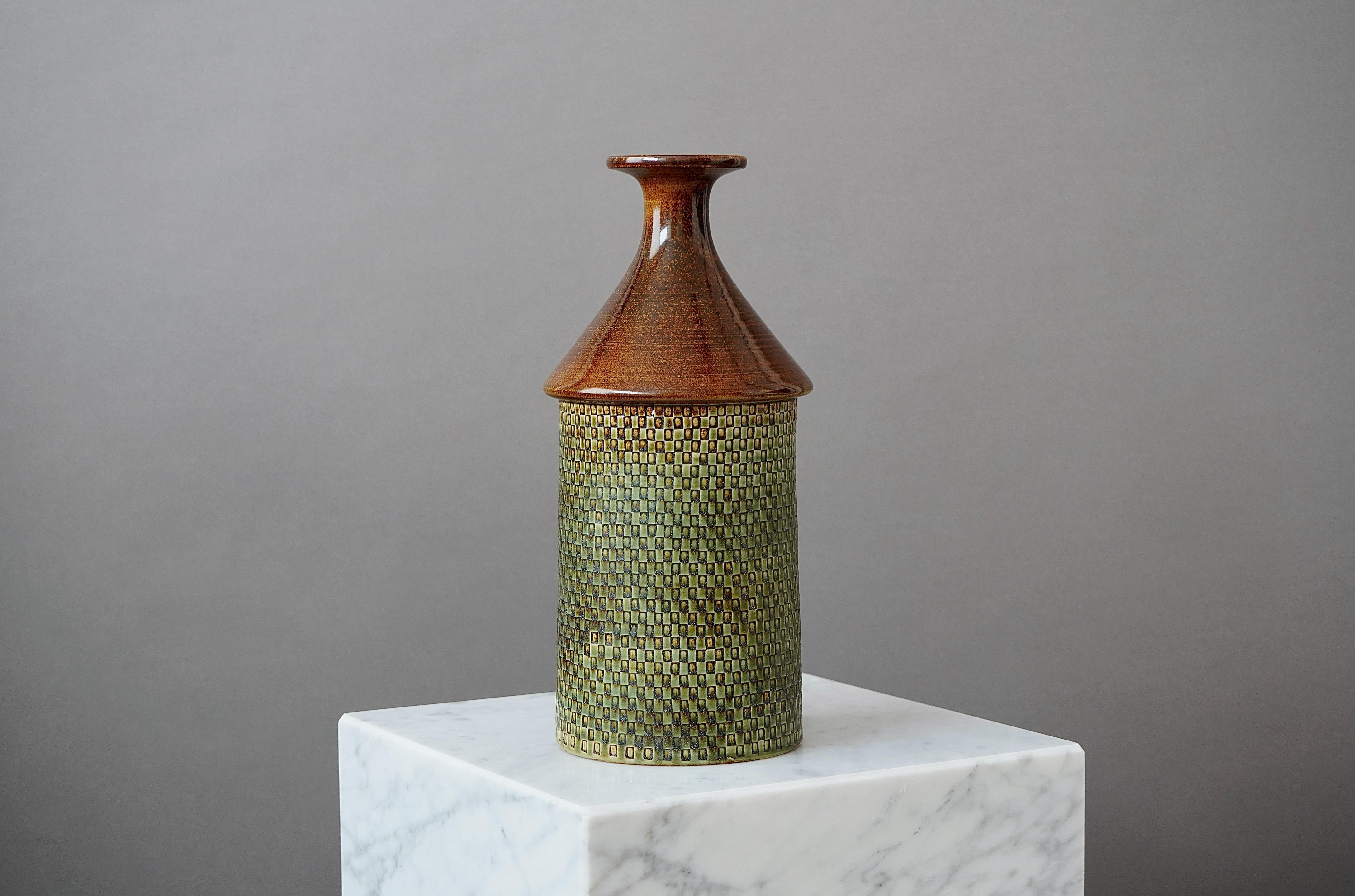 Ceramic Large Stoneware Vase by Stig Lindberg for Gustavsberg Studio, Sweden, 1964 For Sale