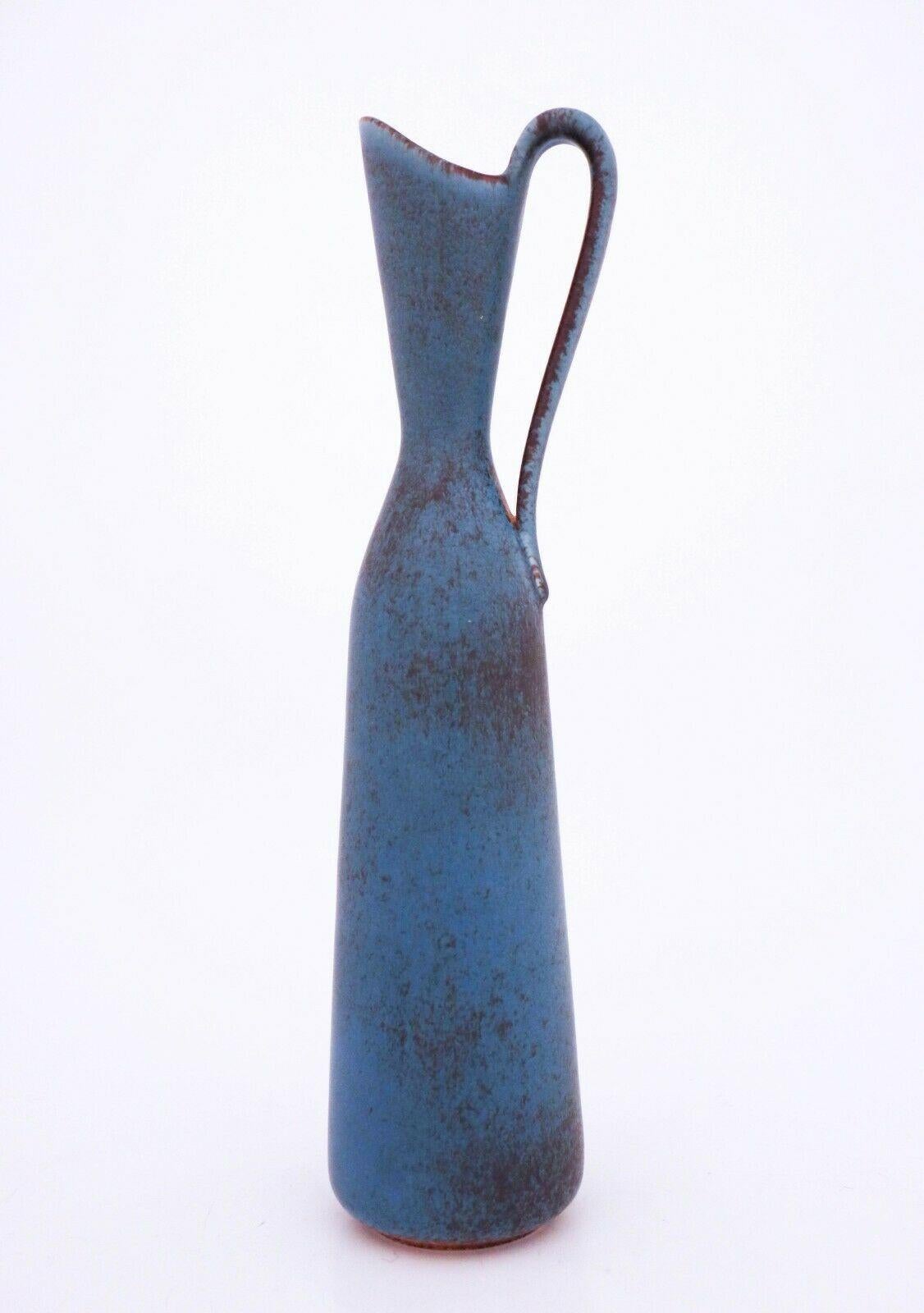 Scandinavian Modern Large Stoneware Vase, Gunnar Nylund, Rörstrand, Blue