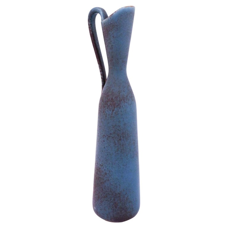 Large Stoneware Vase, Gunnar Nylund, Rörstrand, Blue For Sale