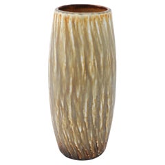 Large Stoneware Vase, Gunnar Nylund, Rörstrand, Brown Rubus, Mid-Century Modern