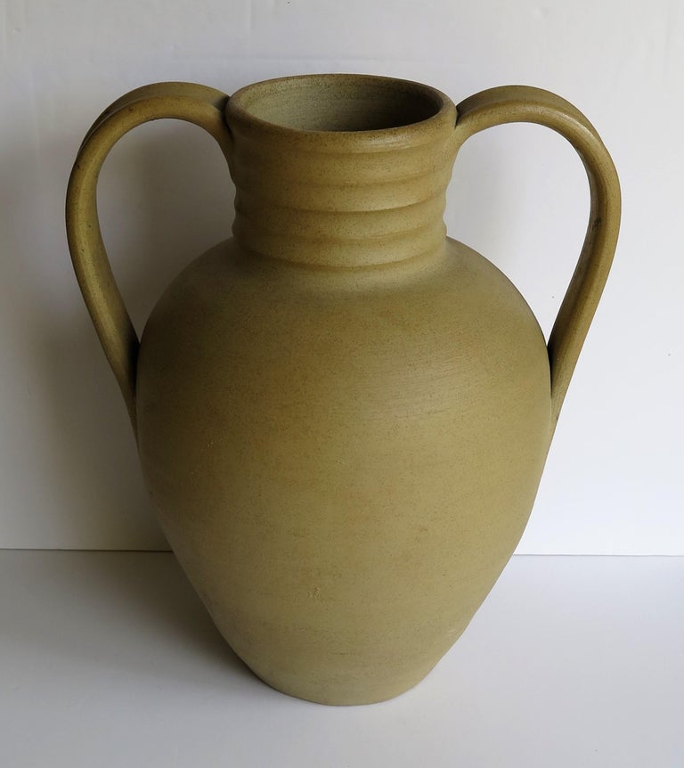 Large Stoneware Vase or Urn by Moira Pottery Hillstonia Hand Potted, circa 1935 For Sale 3