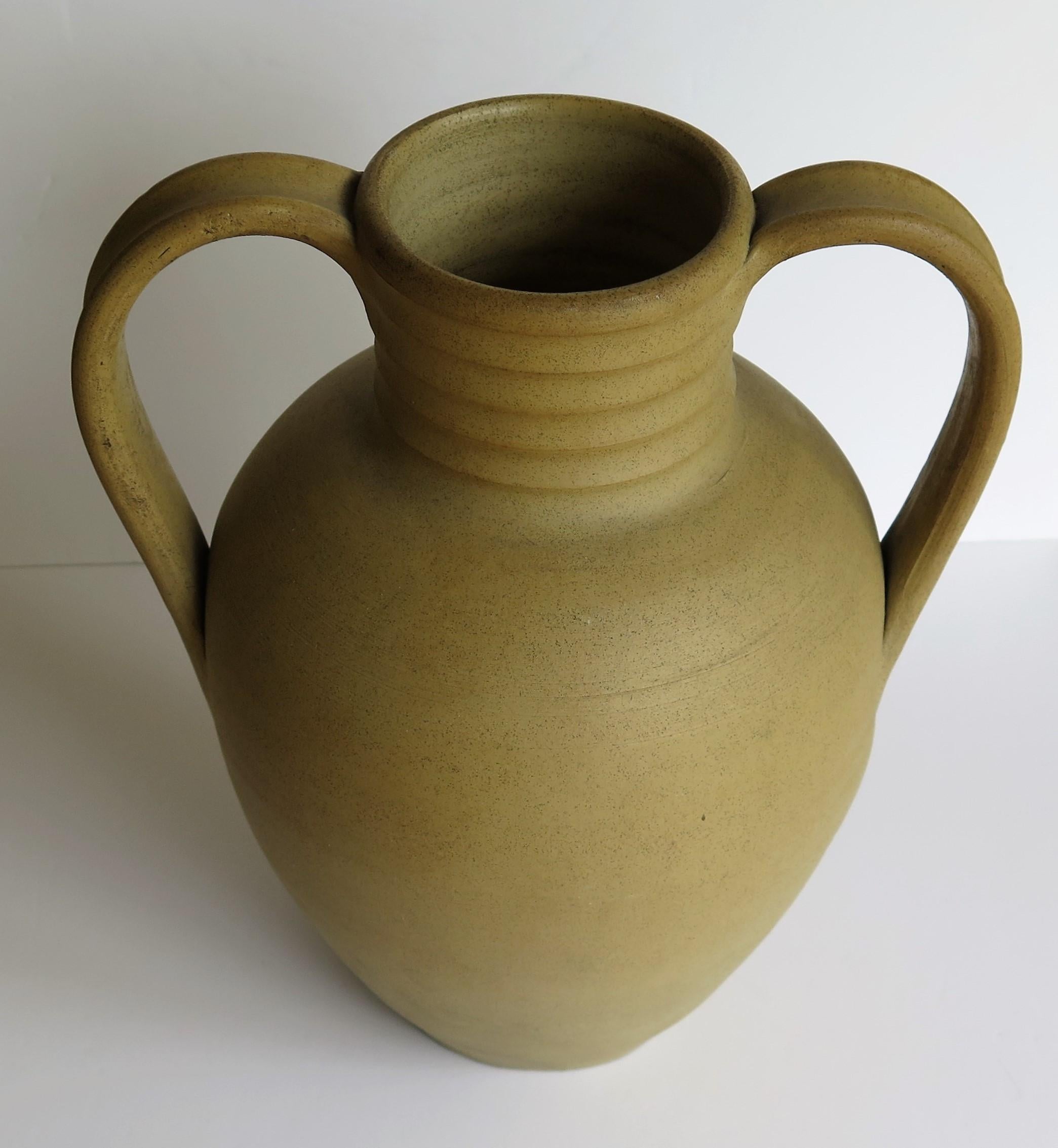 Large Stoneware Vase or Urn by Moira Pottery Hillstonia Hand Potted, circa 1935 For Sale 4