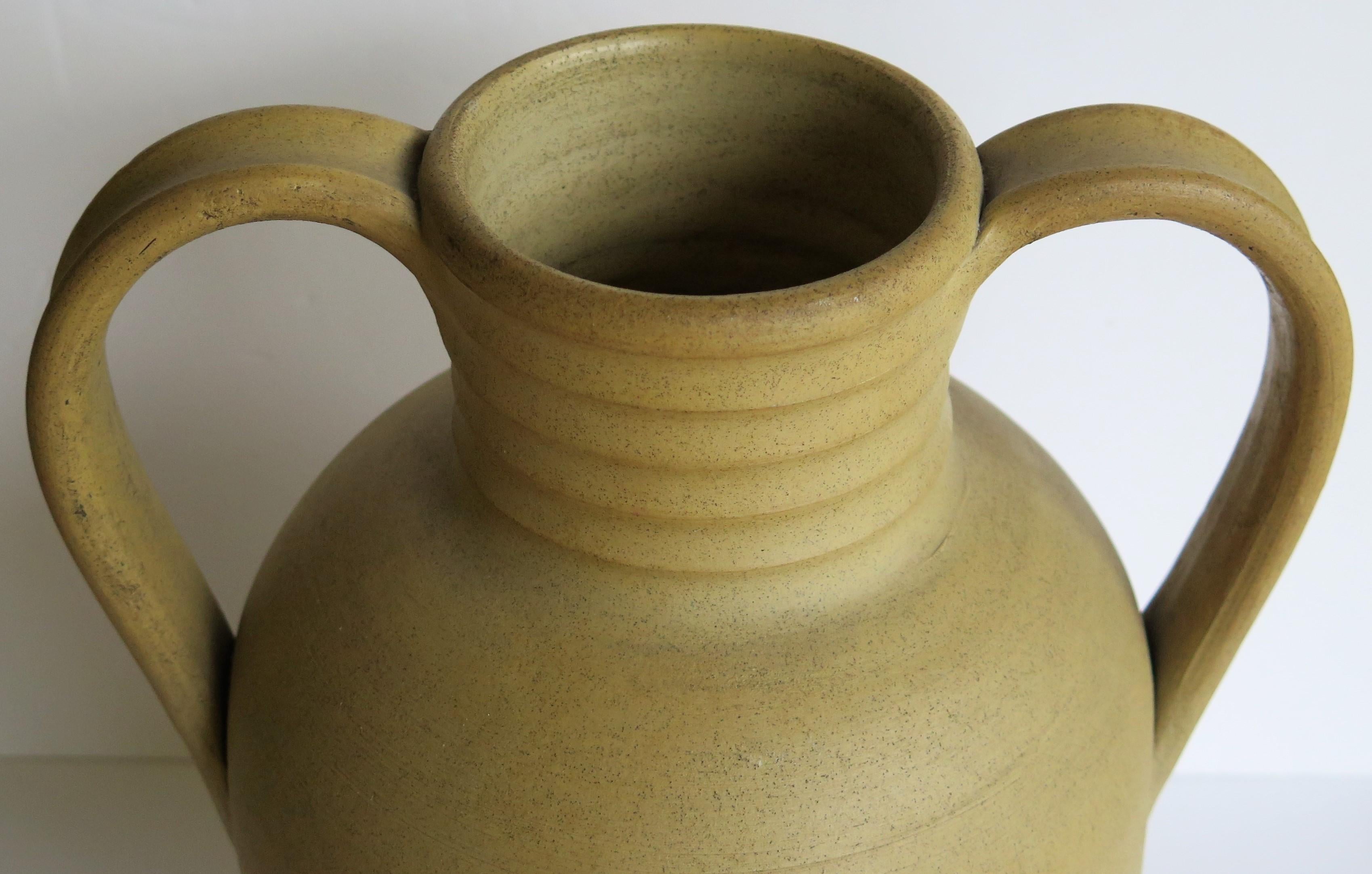 Large Stoneware Vase or Urn by Moira Pottery Hillstonia Hand Potted, circa 1935 For Sale 2