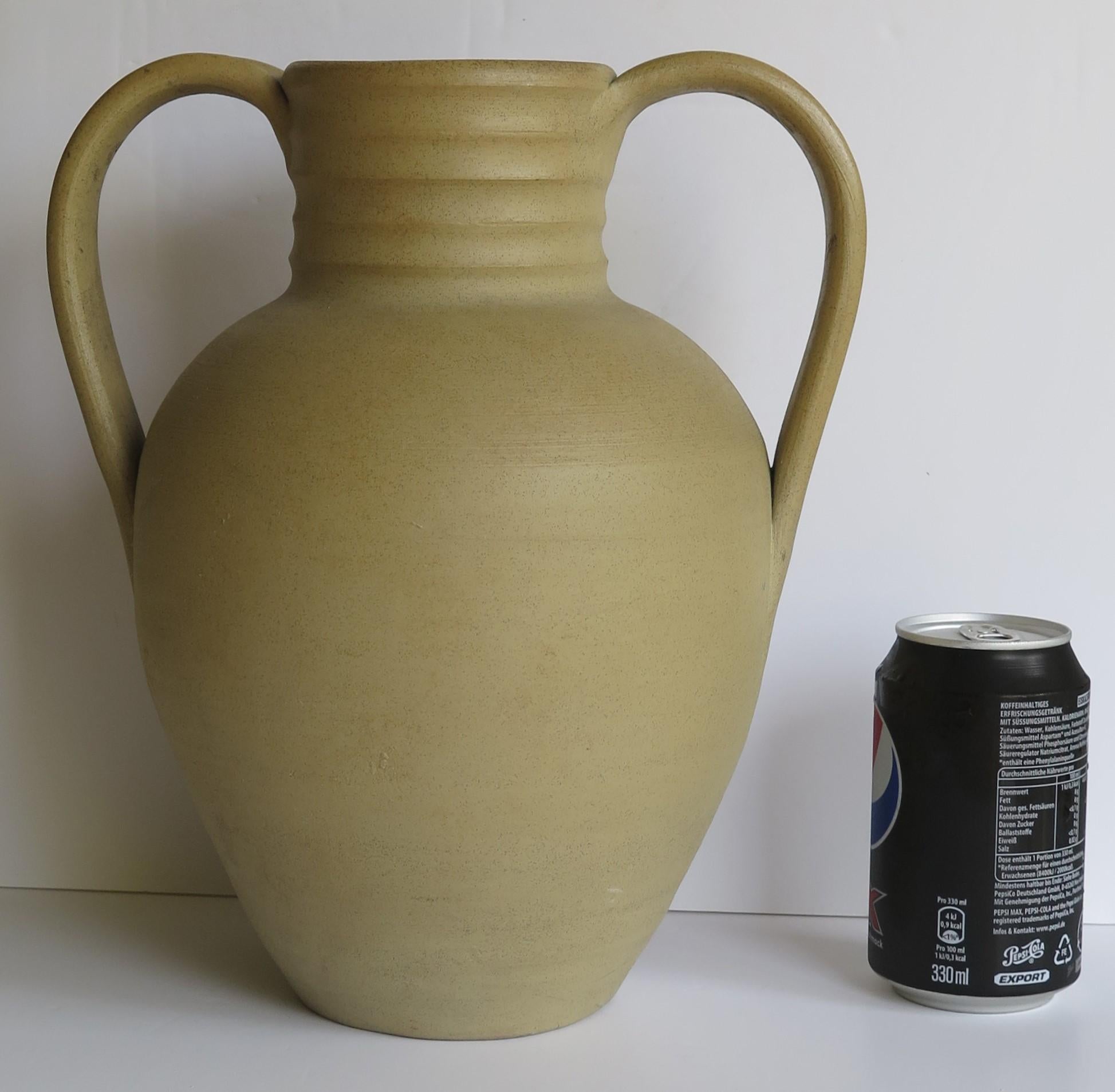 Large Stoneware Vase or Urn by Moira Pottery Hillstonia Hand Potted, circa 1935 For Sale 11