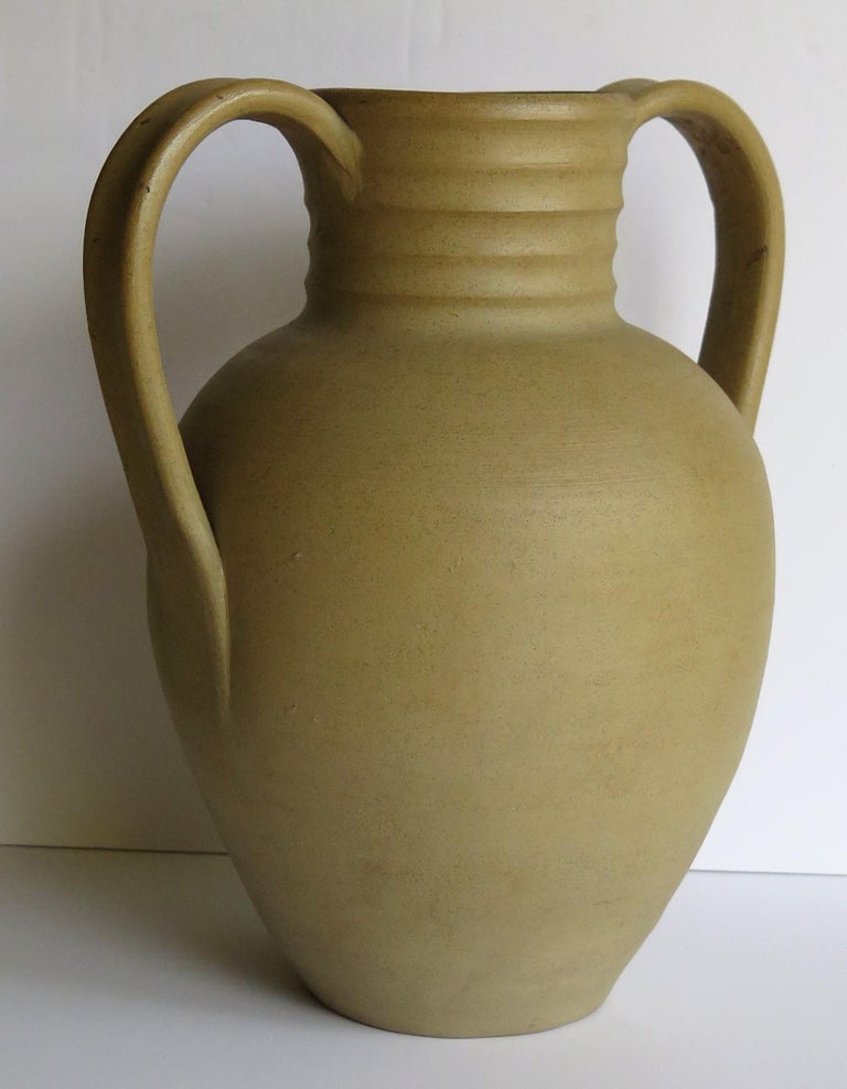 Art Deco Large Stoneware Vase or Urn by Moira Pottery Hillstonia Hand Potted, circa 1935 For Sale
