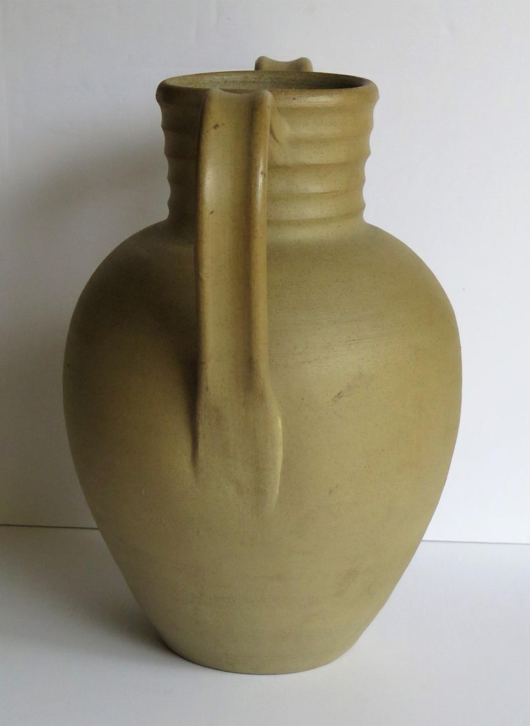 English Large Stoneware Vase or Urn by Moira Pottery Hillstonia Hand Potted, circa 1935 For Sale