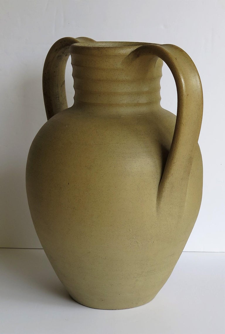 Hand-Crafted Large Stoneware Vase or Urn by Moira Pottery Hillstonia Hand Potted, circa 1935 For Sale