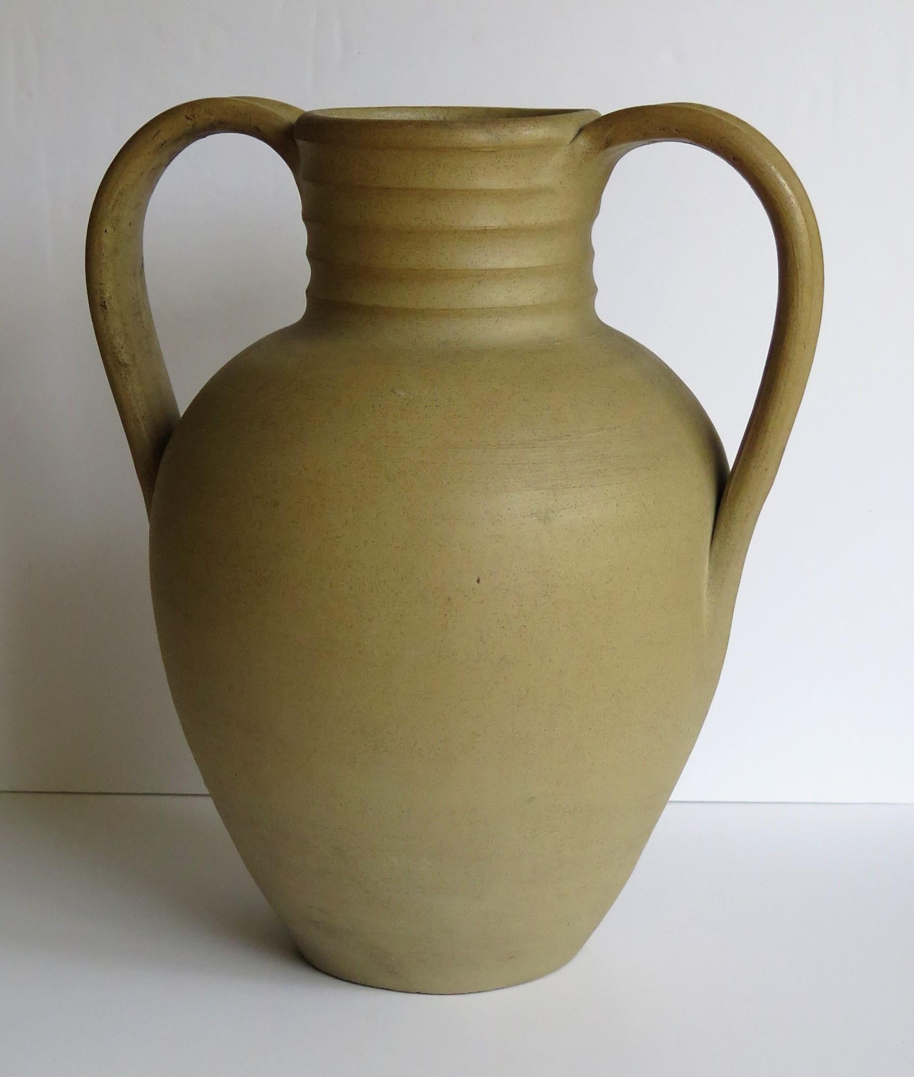 Large Stoneware Vase or Urn by Moira Pottery Hillstonia Hand Potted, circa 1935 In Good Condition For Sale In Lincoln, Lincolnshire