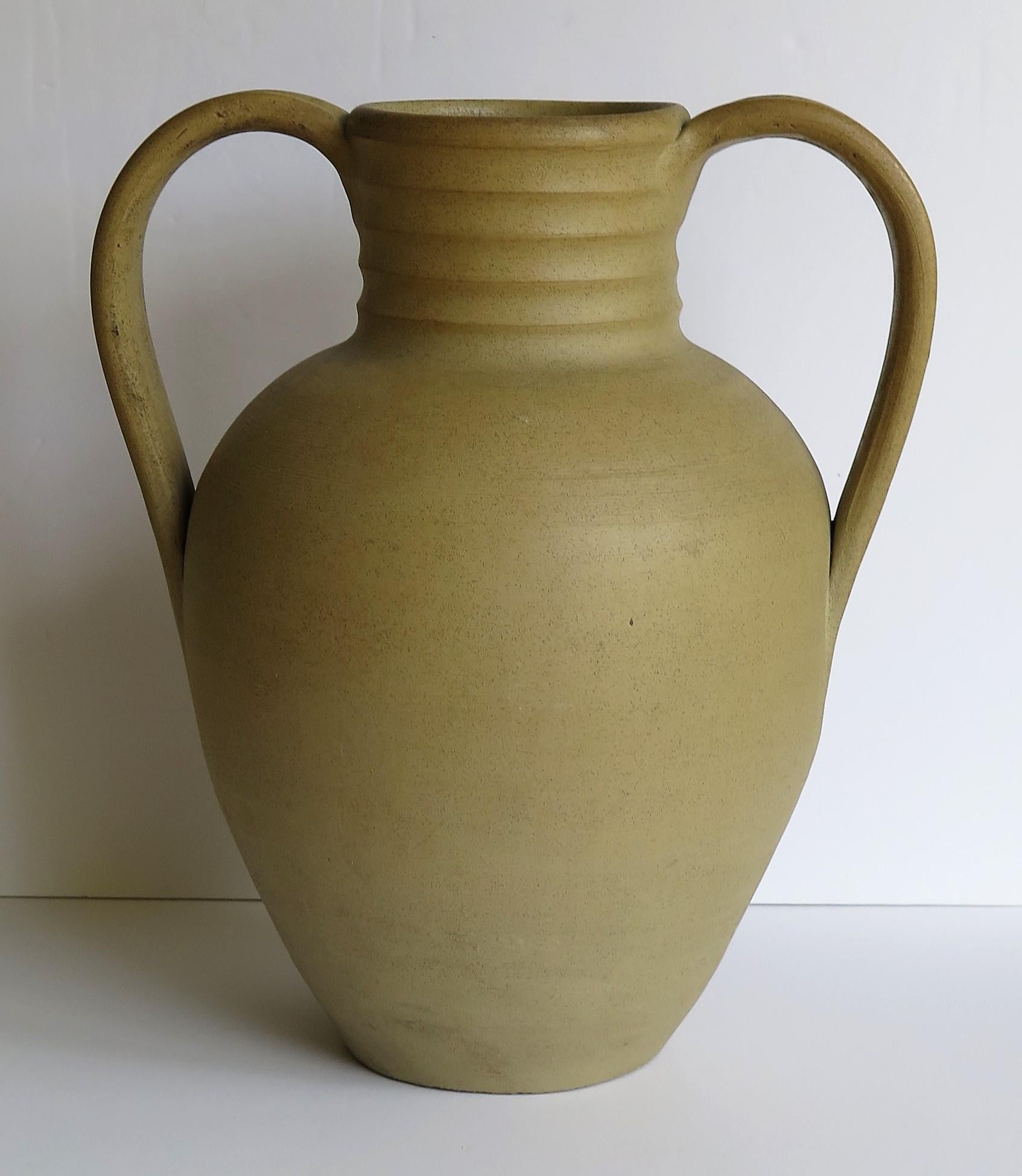 20th Century Large Stoneware Vase or Urn by Moira Pottery Hillstonia Hand Potted, circa 1935 For Sale