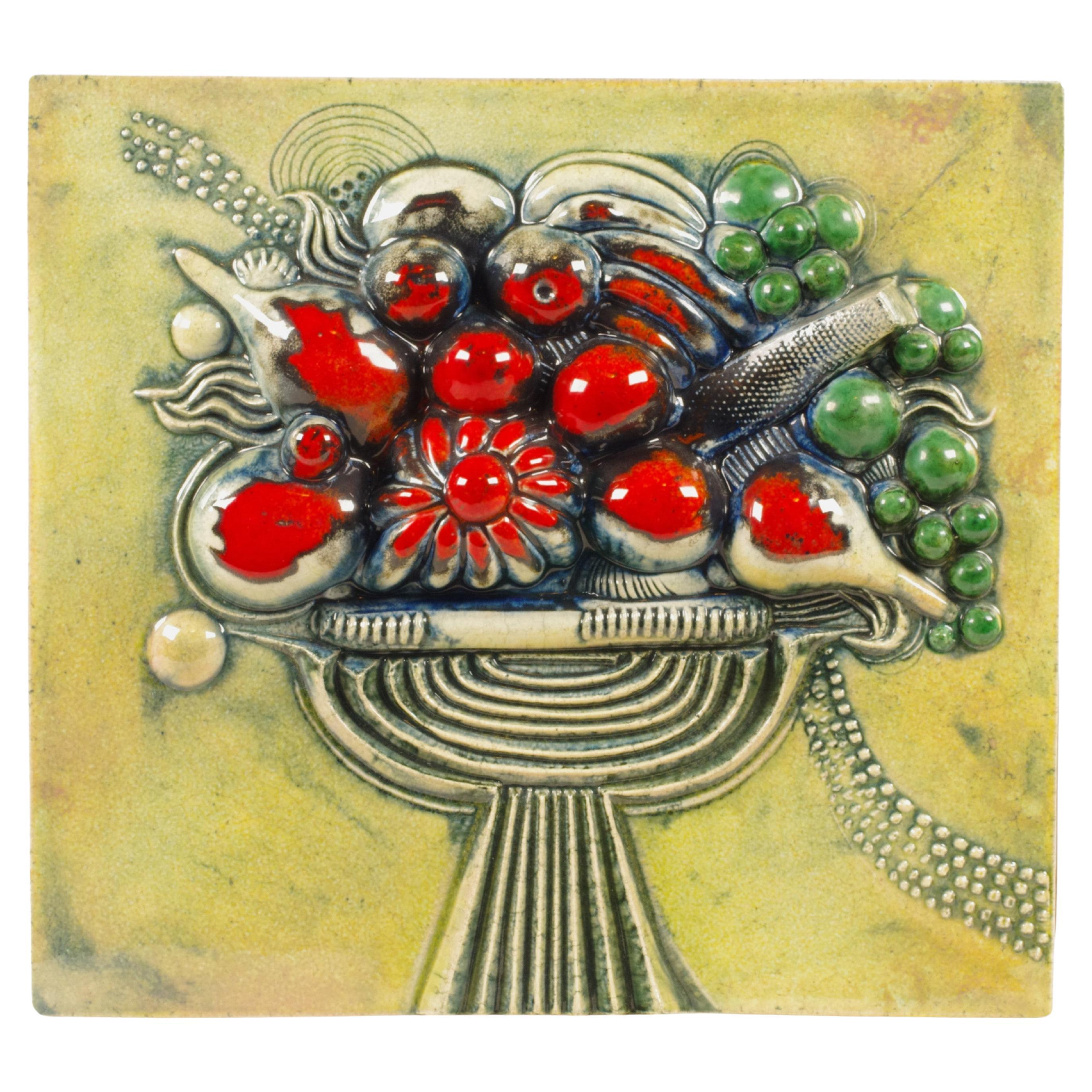 Large Stoneware Wall Relief by Bertil Vallien for Gustavsberg, Sweden, 1960s For Sale