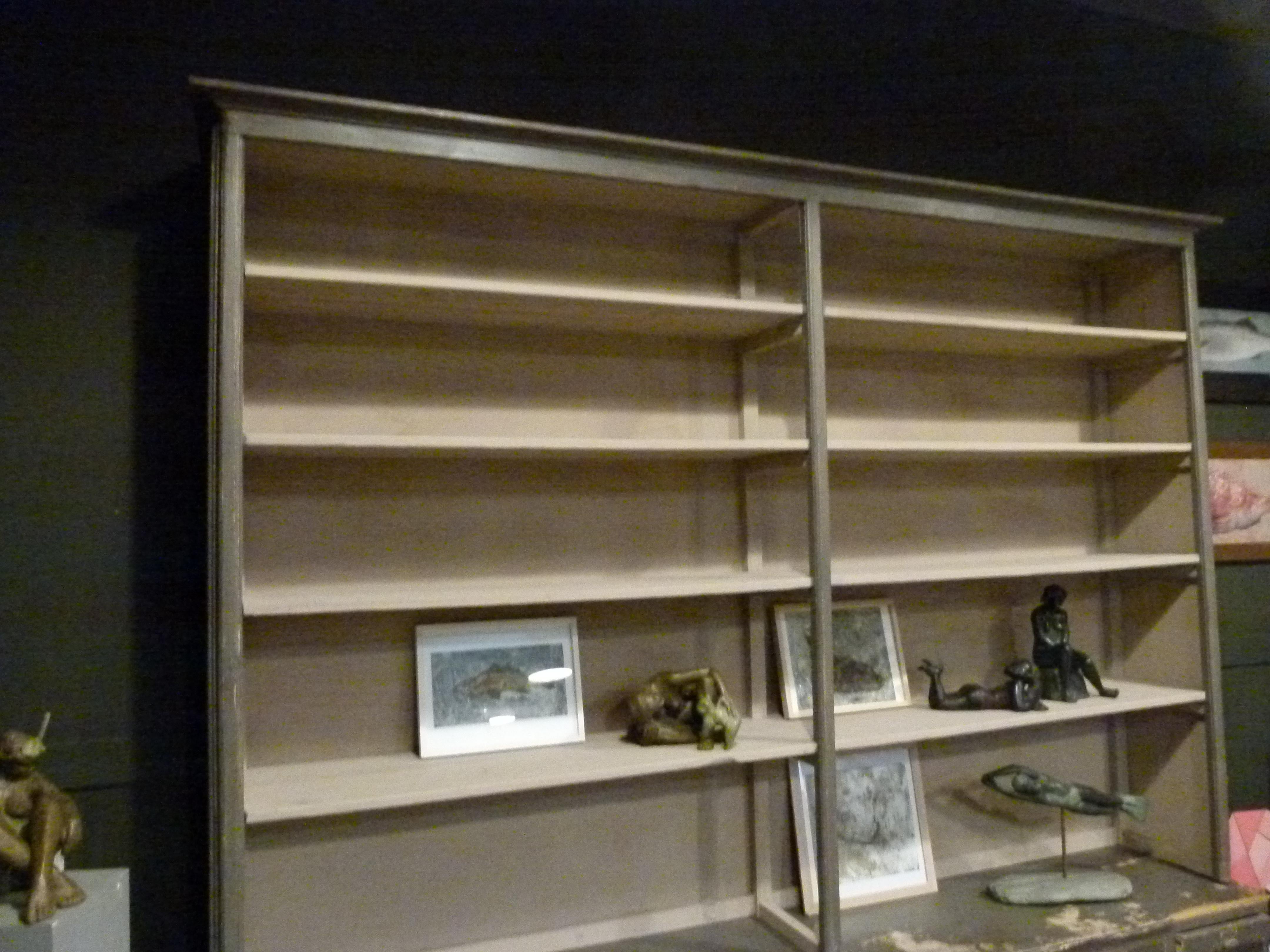 Large Store Shelf in Gray / Natural Wood 2