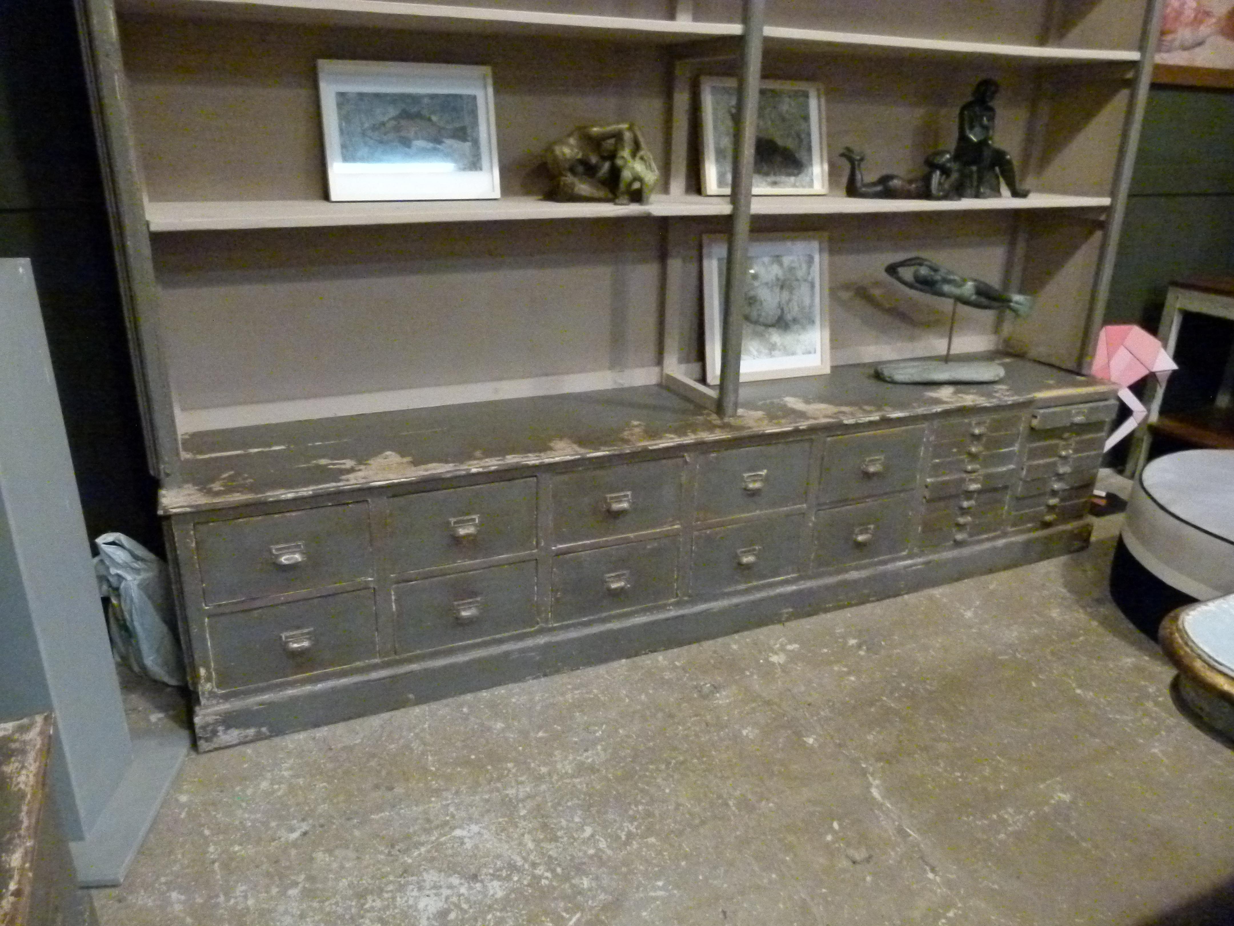 Large Store Shelf in Gray / Natural Wood 1