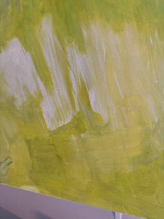 Large Striking Chartreuse Abstract Painting