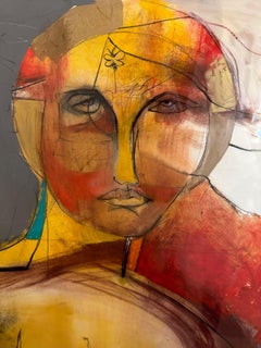 Large Striking Contemporary Painting Signed Slade