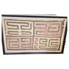 Large Striking Graphic Mud Cloth African Textile in Contemporary Frame