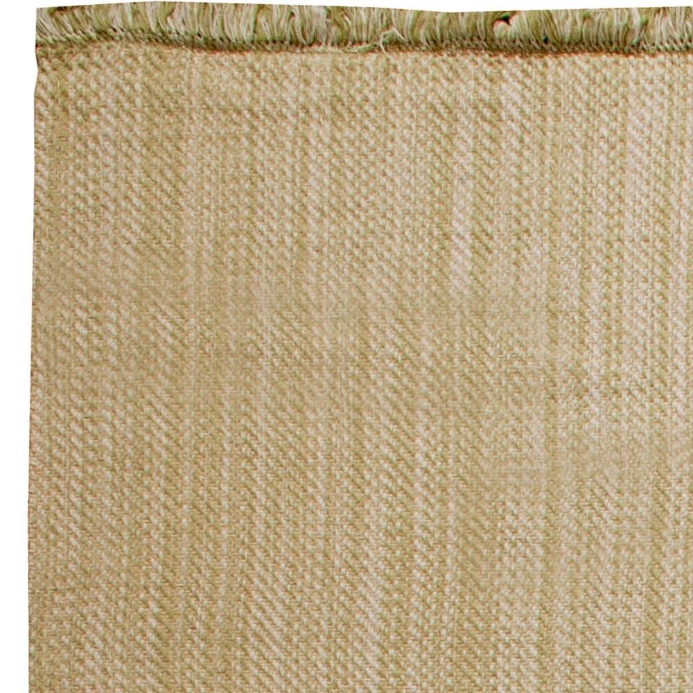 Modern Large Striped De Lys Beige Flat-Weave Wool Rug by Doris Leslie Blau For Sale