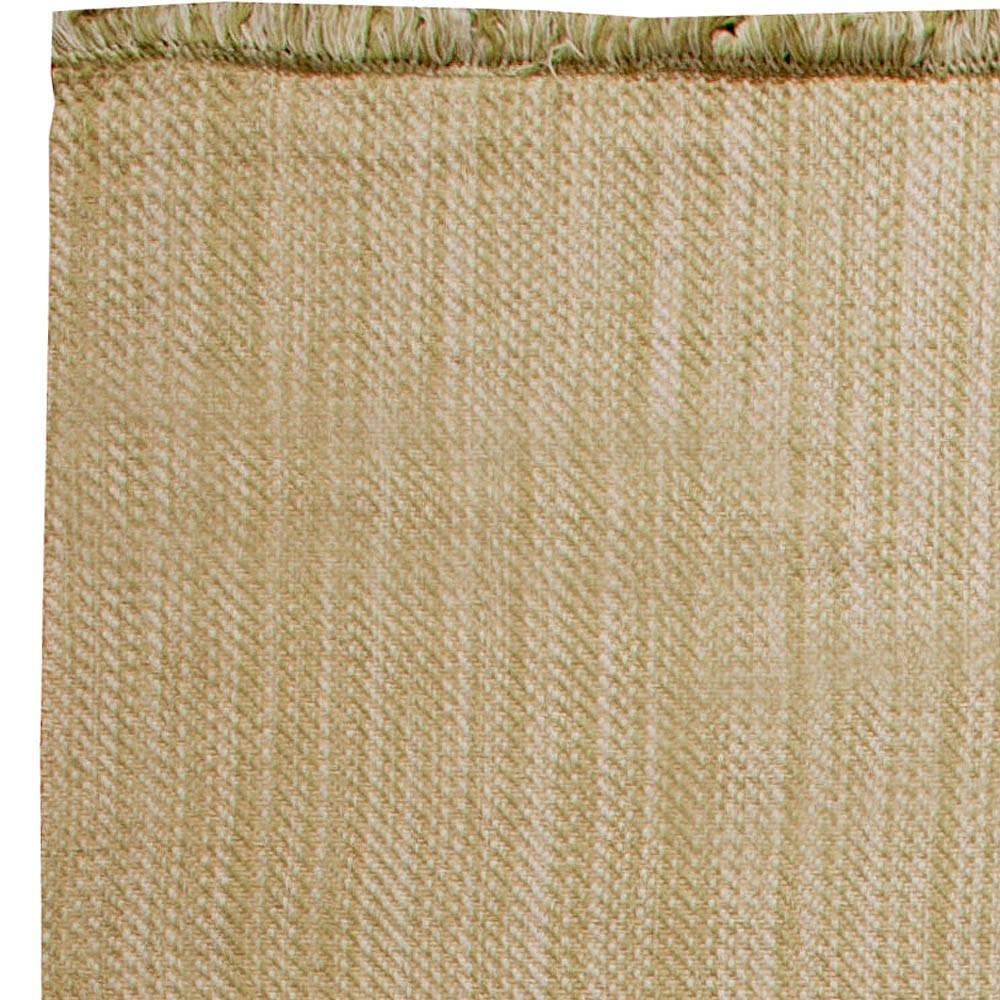 Moderno Tappeto in lana a trama piatta De Lys Beige a righe grandi di Doris Leslie Blau in vendita