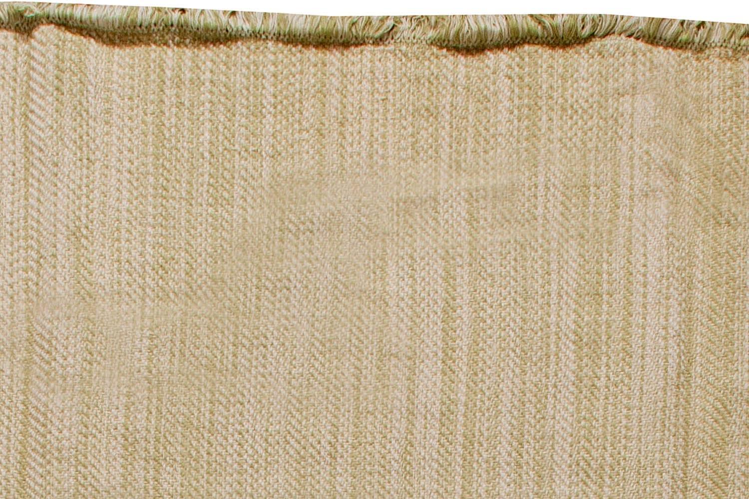 Indian Large Striped De Lys Beige Flat-Weave Wool Rug by Doris Leslie Blau For Sale