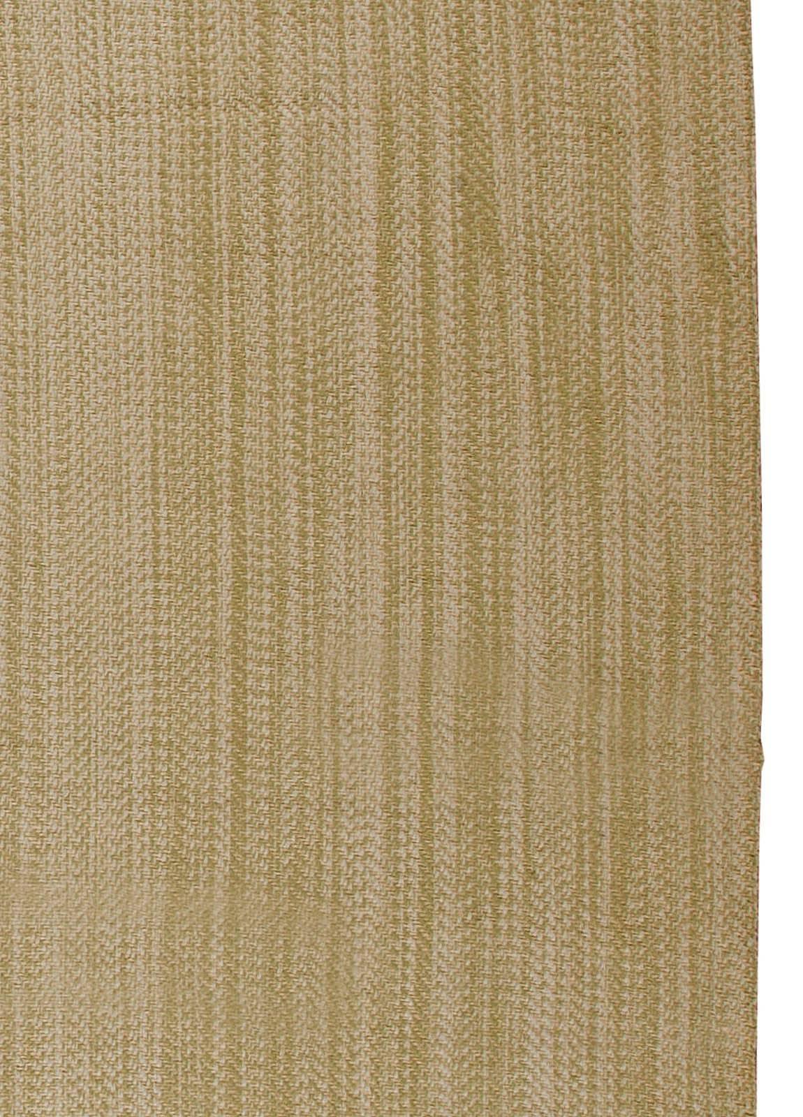 Hand-Woven Large Striped De Lys Beige Flat-Weave Wool Rug by Doris Leslie Blau For Sale