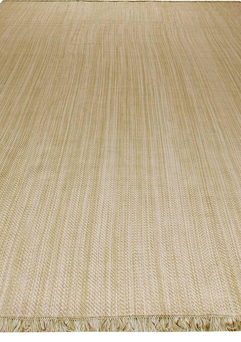 Large Striped De Lys Beige Flat-Weave Wool Rug by Doris Leslie Blau In New Condition For Sale In New York, NY