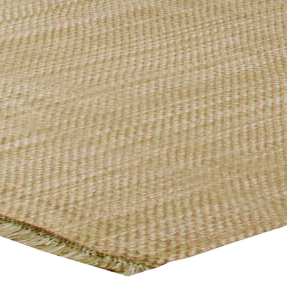 Lana Tappeto in lana a trama piatta De Lys Beige a righe grandi di Doris Leslie Blau in vendita