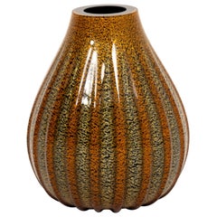 Large Striped Murano Glass Vase
