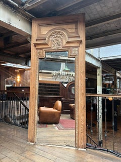 Großer gestreifter Tannenbaum-Trumeau-Spiegel Frankreich, Ende 19.