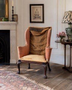 Large Stripped George III Wingback Armchair, Circa 1770