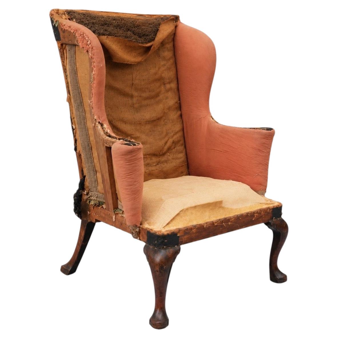 Großer, entlackter George-III-Flügelsessel, CIRCA 1770 im Angebot
